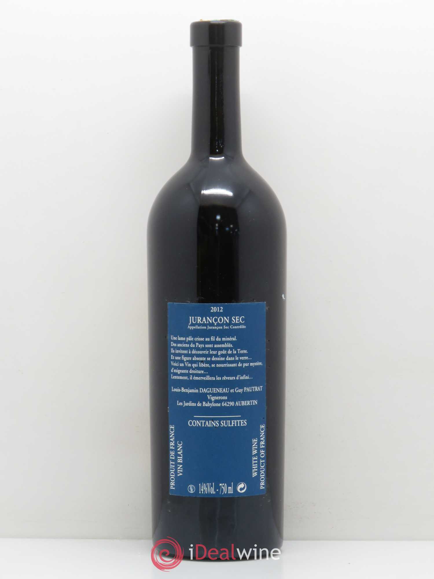 Jurançon Sec Dagueneau 2012 - Posten von 1 Flasche - 1