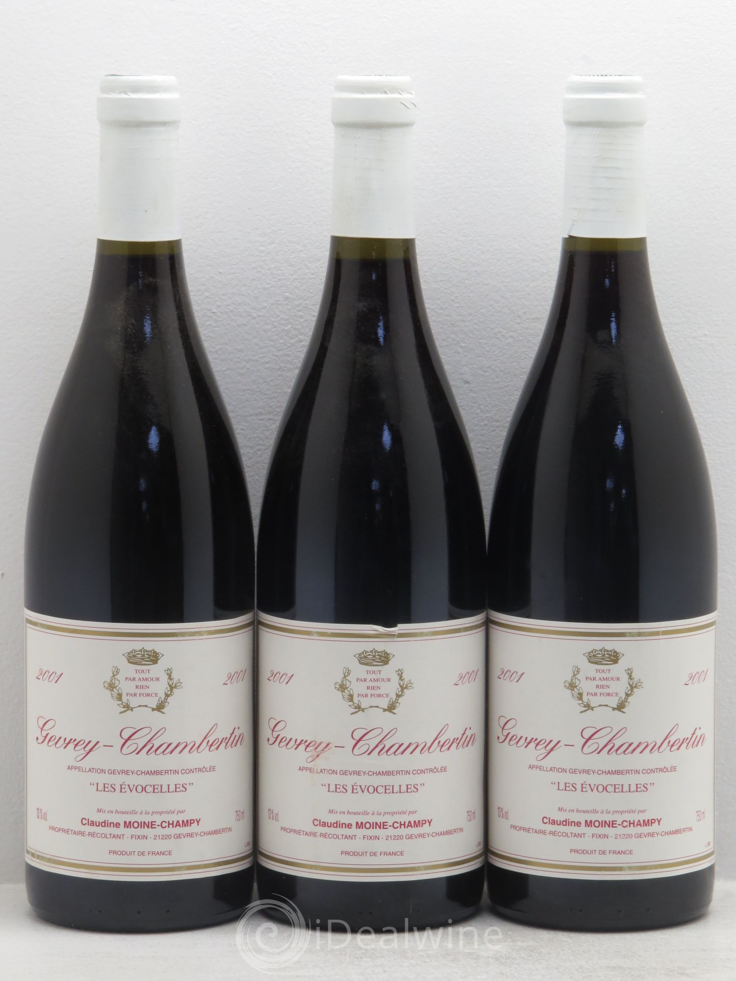 Gevrey-Chambertin Les Evocelles - Claudine Moine-Champy 2001 - Posten von 3 Flaschen - 0