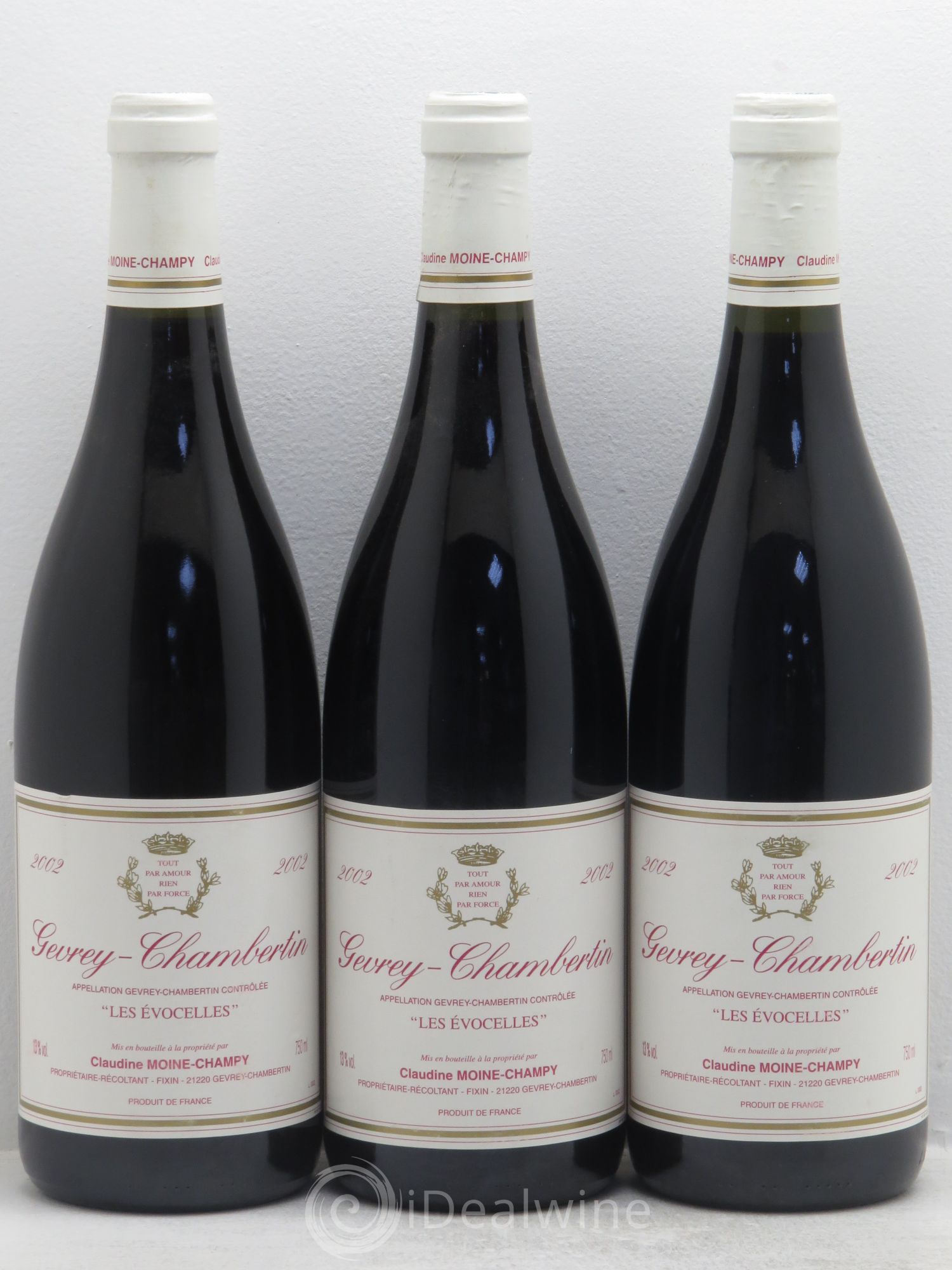 Gevrey-Chambertin Les Evocelles - Claudine Moine-Champy 2002 - Posten von 3 Flaschen - 0