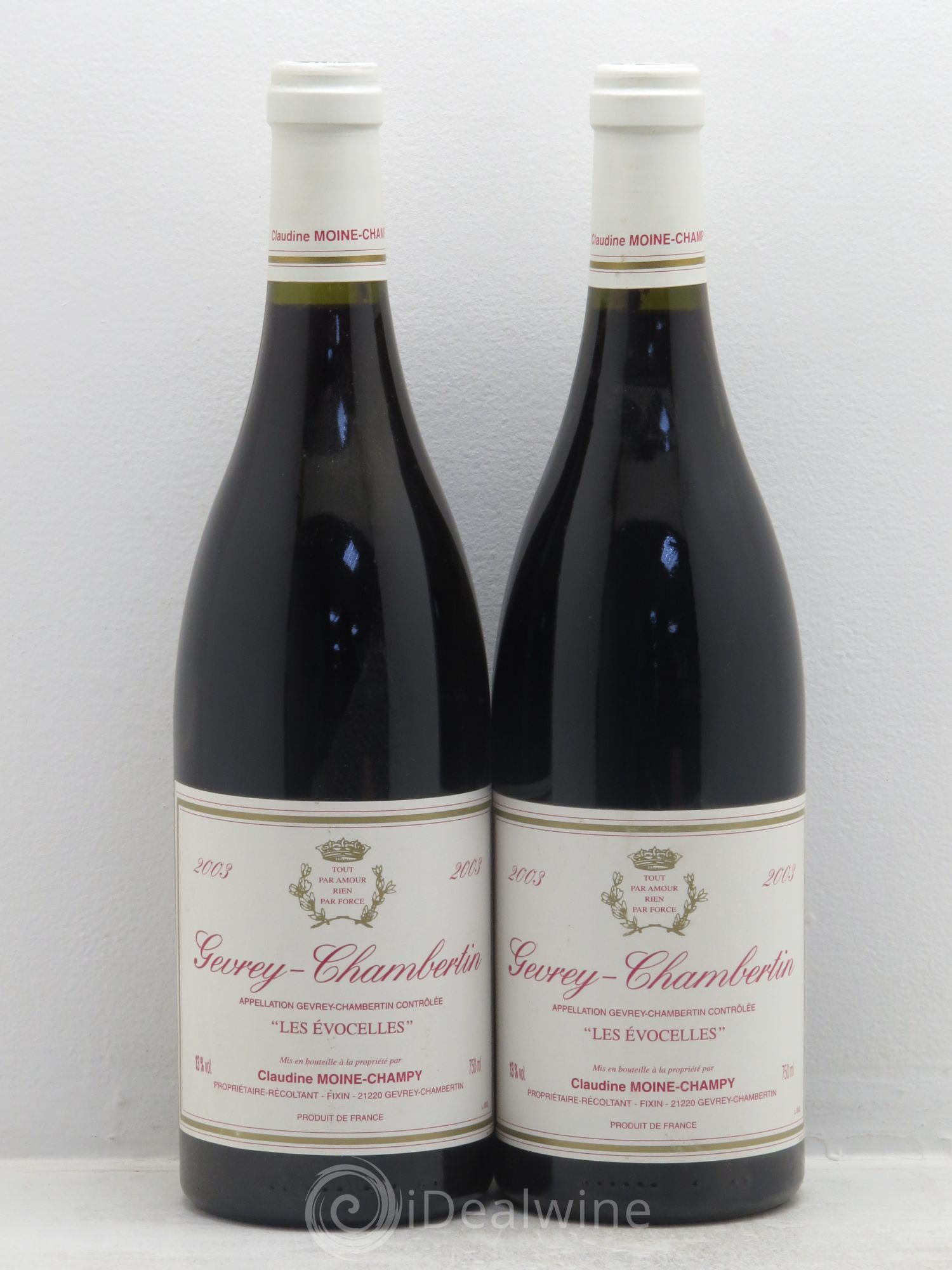 Gevrey-Chambertin Les Evocelles - Claudine Moine-Champy 2003 - Posten von 2 Flaschen - 0