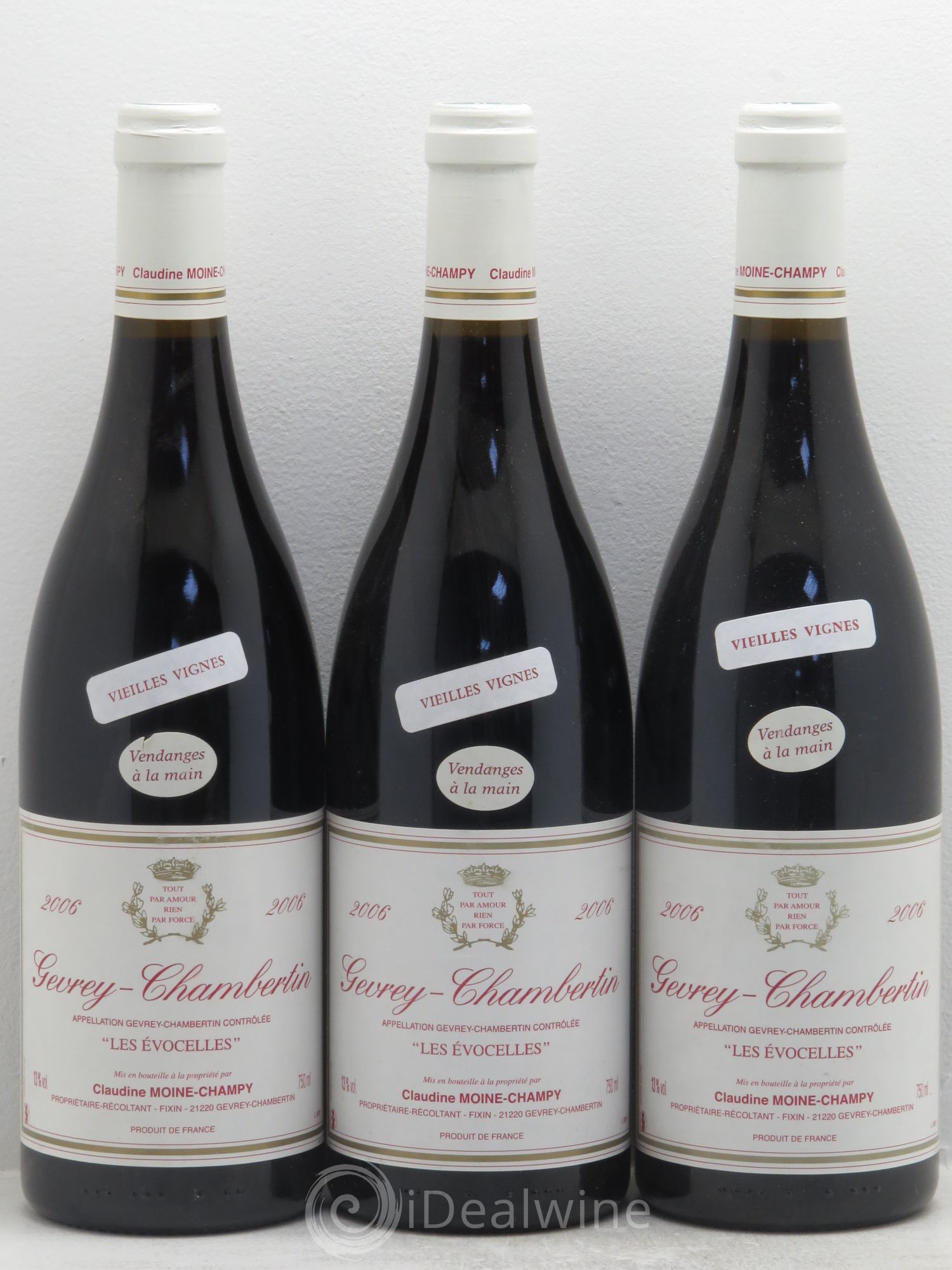Gevrey-Chambertin Les Evocelles Vieilles Vignes - Claudine Moine-Champy 2006 - Posten von 3 Flaschen - 0