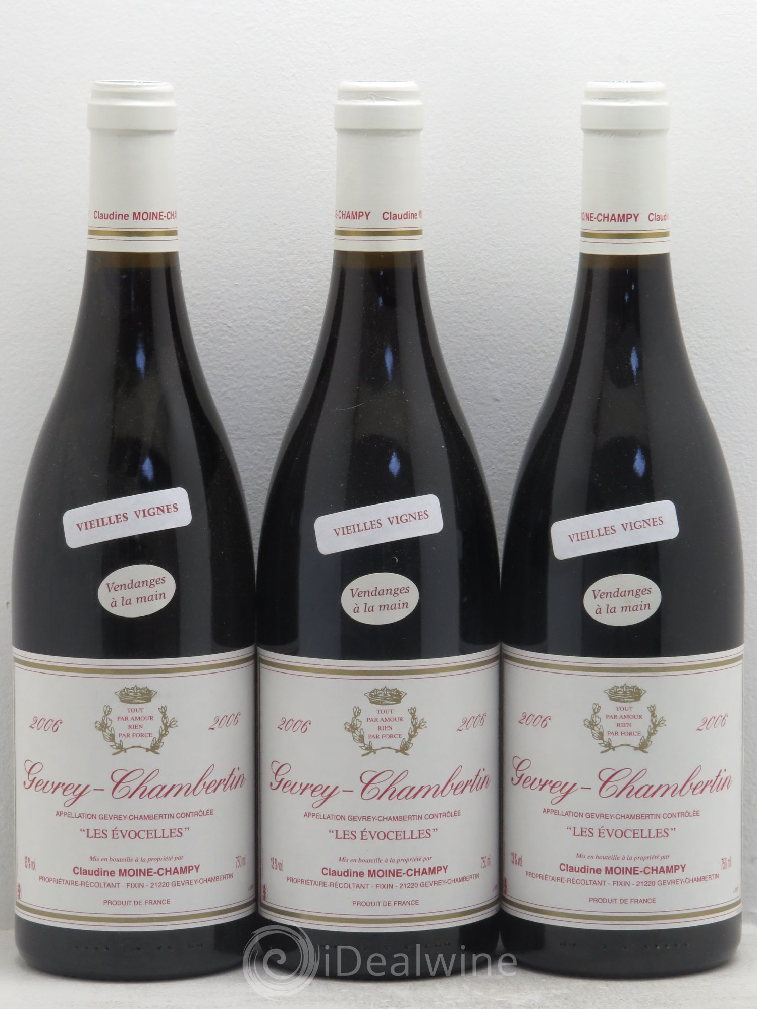 Gevrey-Chambertin Les Evocelles Vieilles Vignes - Claudine Moine-Champy 2006 - Posten von 3 Flaschen - 0