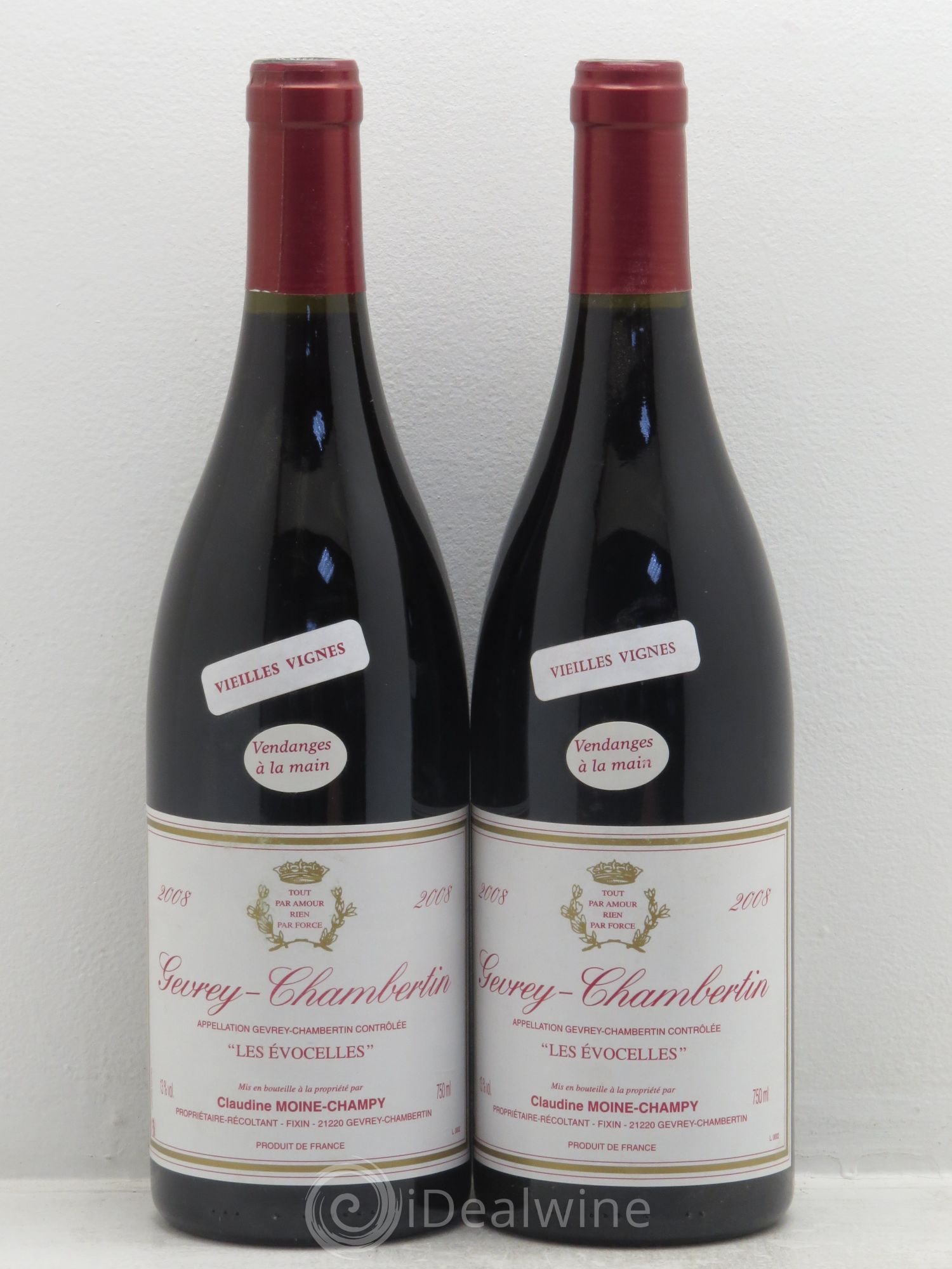 Gevrey-Chambertin Les Evocelles Vieilles Vignes - Claudine Moine-Champy 2008 - Posten von 2 Flaschen - 0