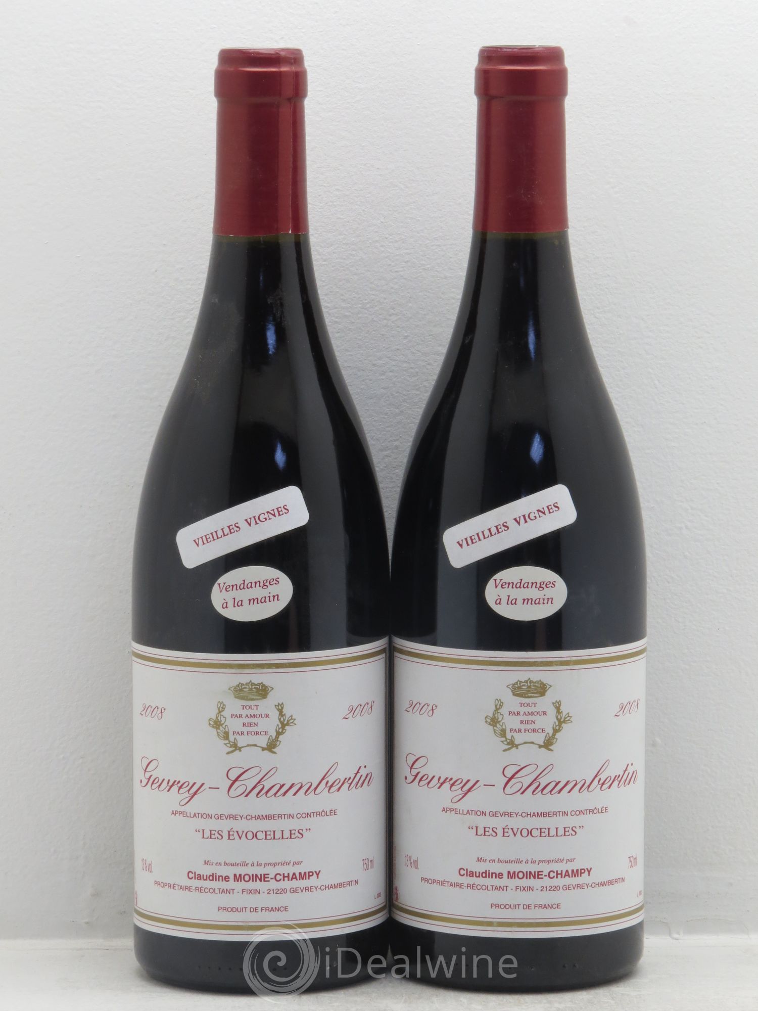 Gevrey-Chambertin Les Evocelles Vieilles Vignes - Claudine Moine-Champy 2008 - Posten von 2 Flaschen - 0
