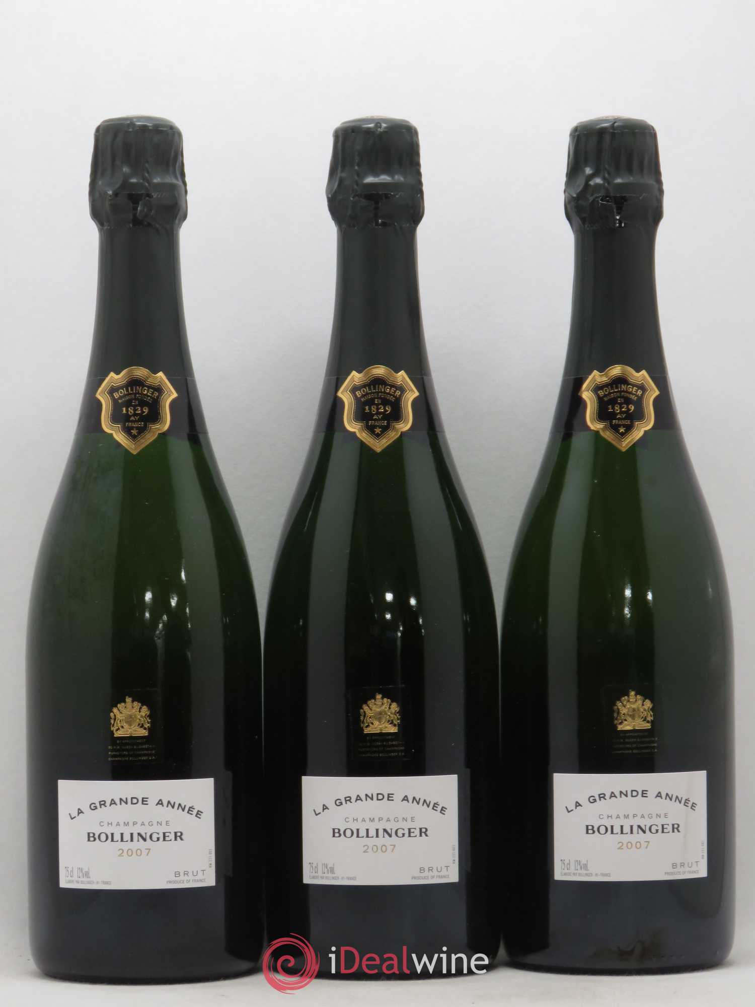 La Grande Année Brut Bollinger 2007 - Lot de 3 bouteilles - 0