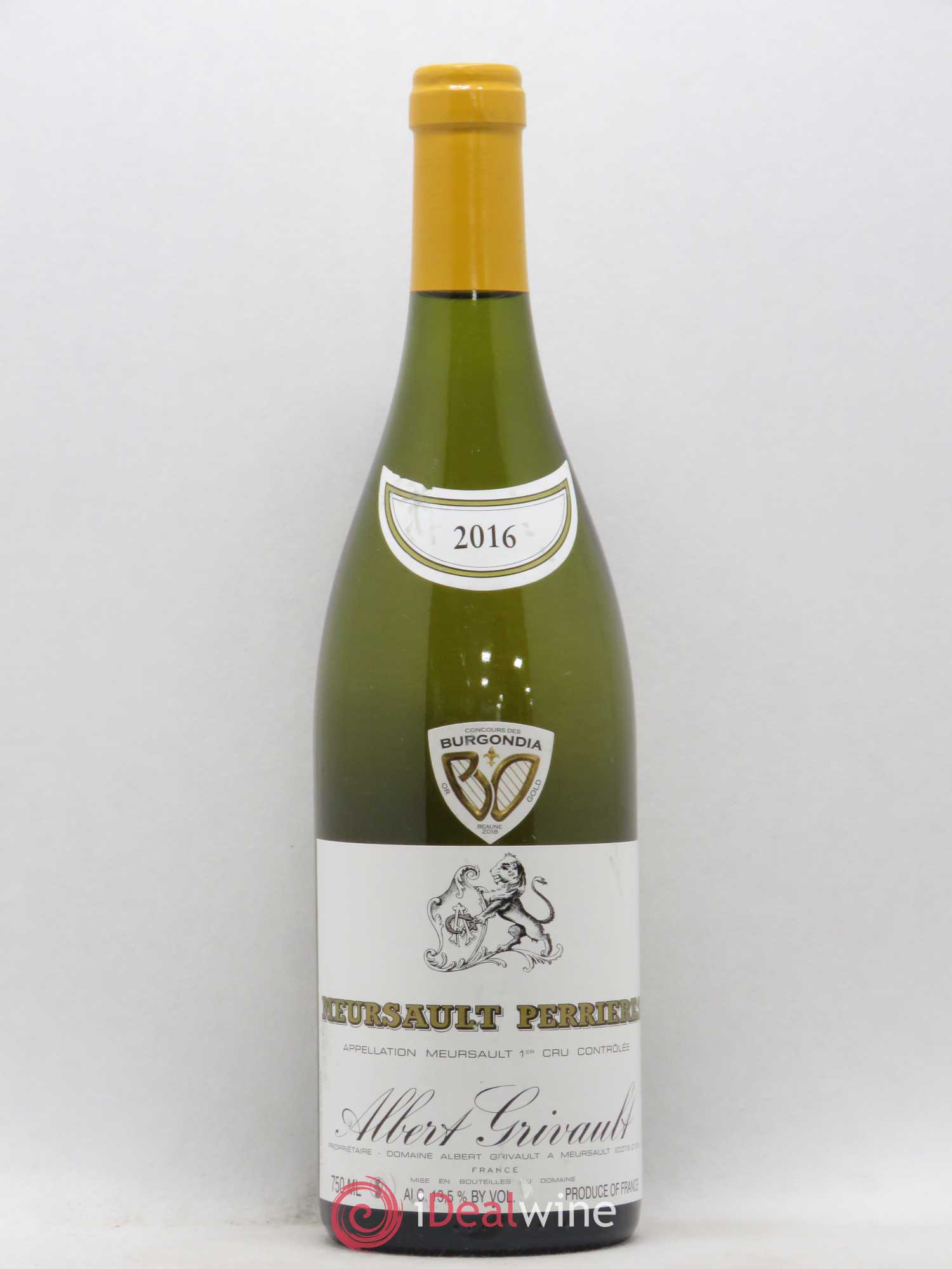 Meursault 1er Cru Perrières Albert Grivault 2016 - Lot de 1 bouteille - 0