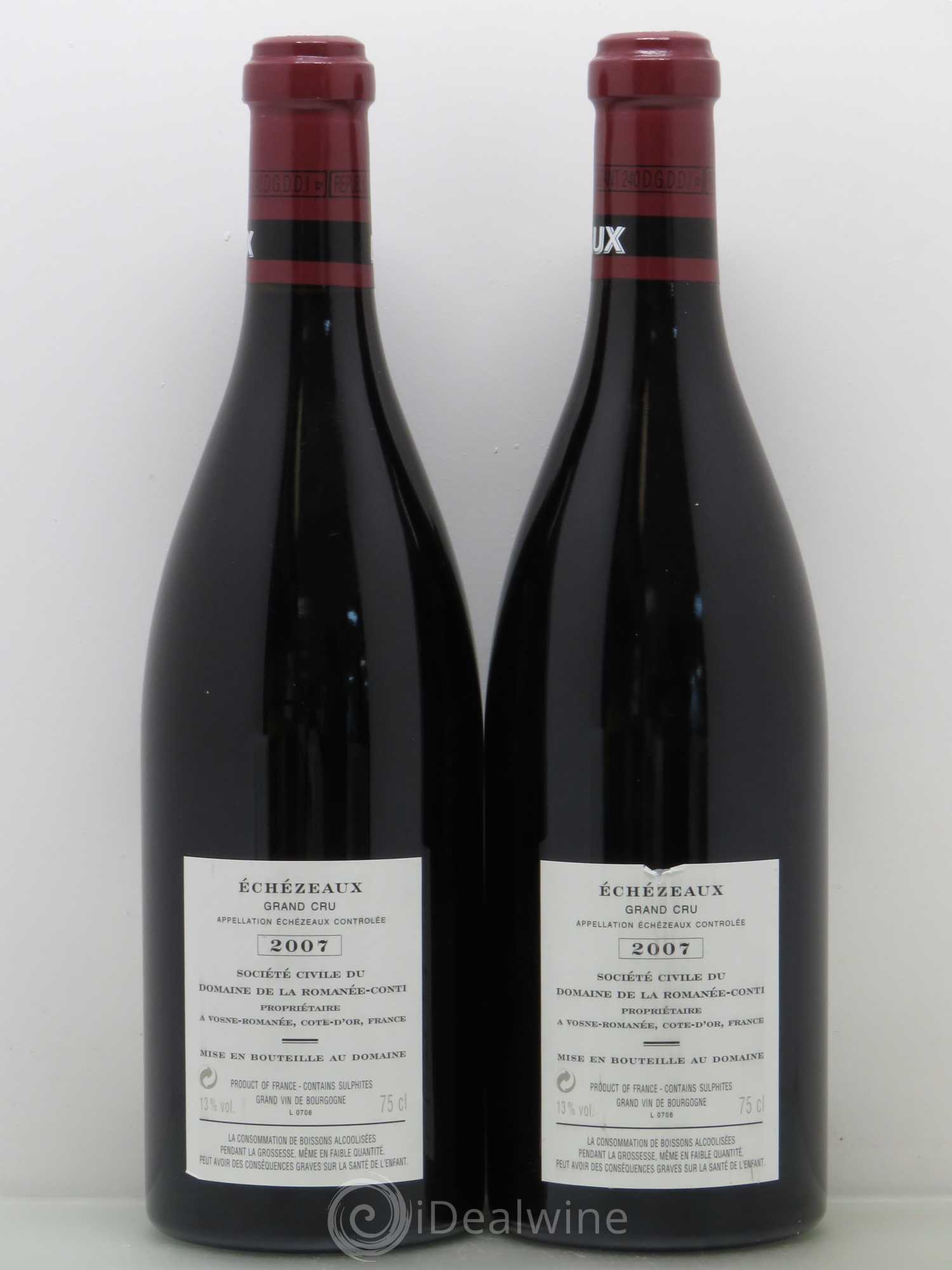 Echezeaux Grand Cru Domaine de la Romanée-Conti 2007 - Lotto di 2 bottiglie - 1