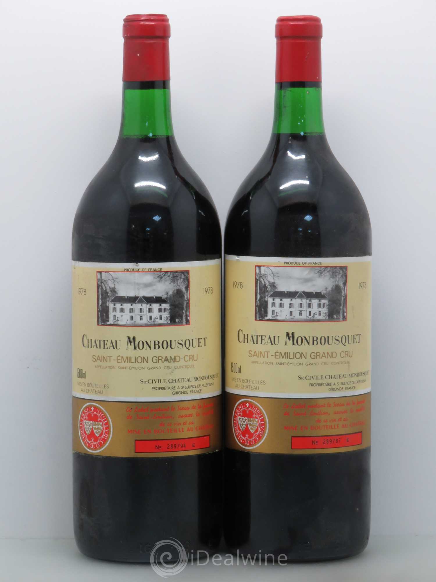 Château Monbousquet Grand Cru Classé (sans prix de réserve) 1978 - Lot de 2 magnums - 0