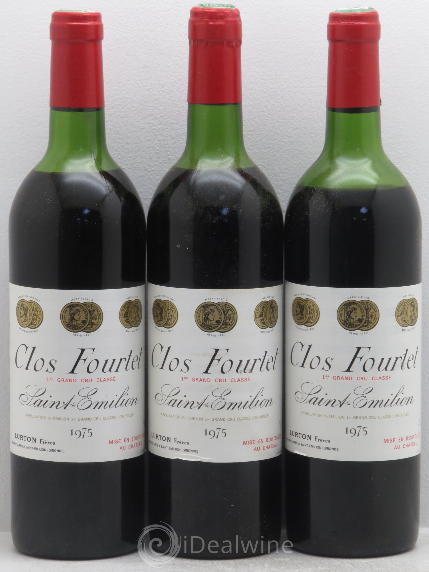 Clos Fourtet 1er Grand Cru Classé B 1975 - Lot de 3 bouteilles - 0
