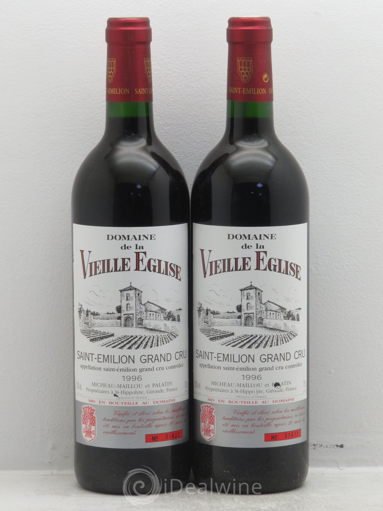 Saint-Émilion Domaine de la vieille église 1996 - Posten von 2 Flaschen - 0