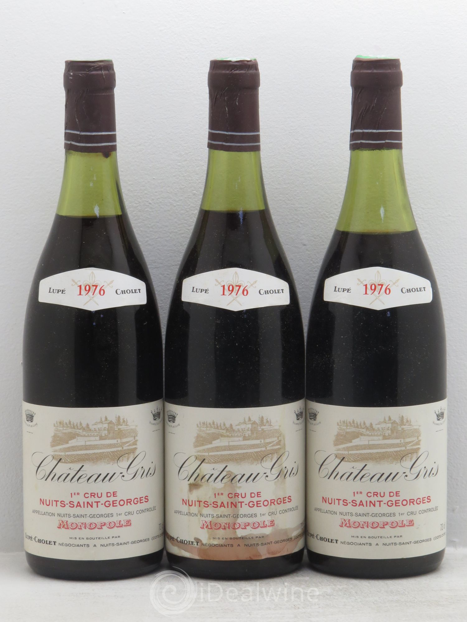 Nuits-Saint-Georges 1er Cru Lupé cholet 1976 - Lot de 3 bouteilles - 0