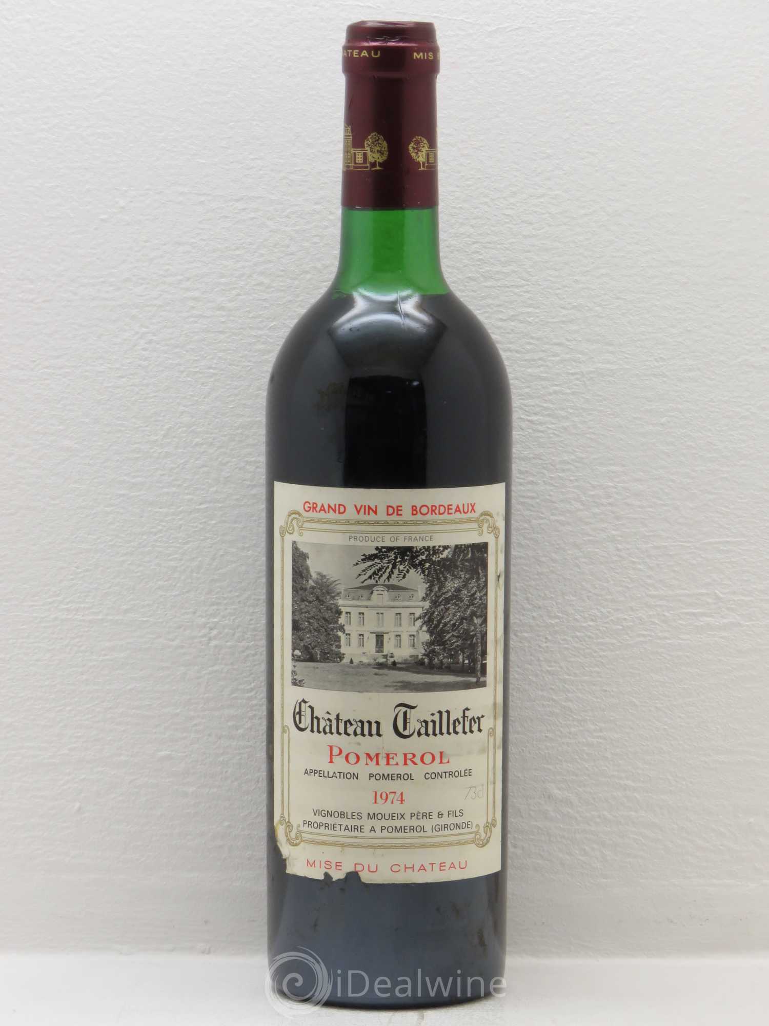 Château Taillefer 1974 - Lot de 1 bouteille - 0