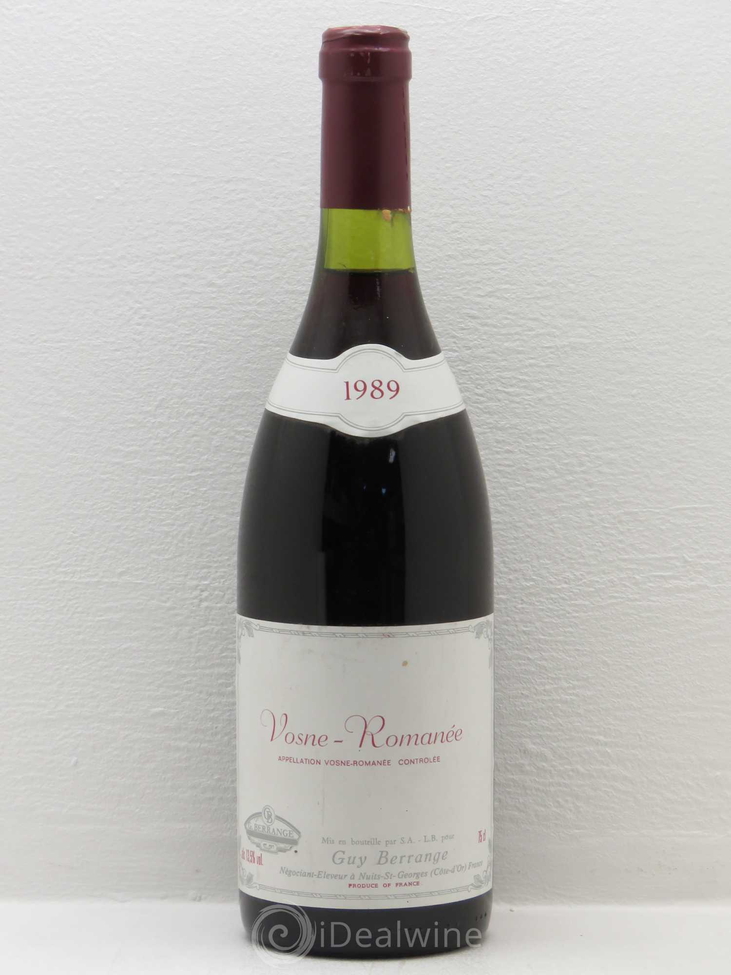 Vosne-Romanée Guy Berrange (sans prix de réserve) 1989 - Posten von 1 Flasche - 0