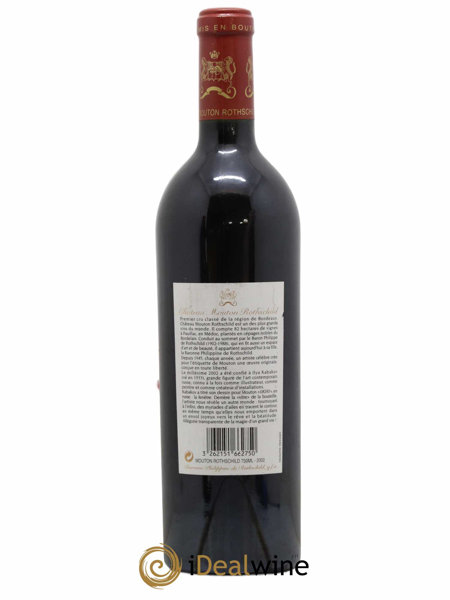 Château Mouton Rothschild 1er Grand Cru Classé 2002 - Lot de 1 bouteille - 1