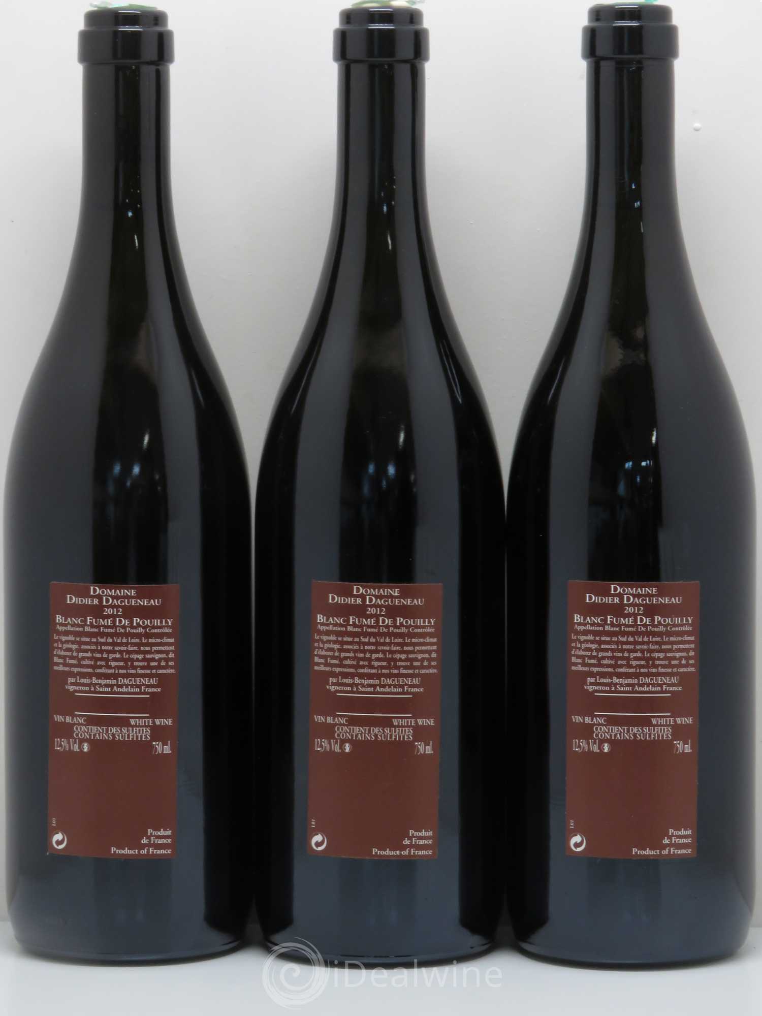 Vin de France (anciennement Pouilly-Fumé) Pur Sang Dagueneau (Domaine Didier - Louis-Benjamin) 2012 - Lot de 3 bouteilles - 1