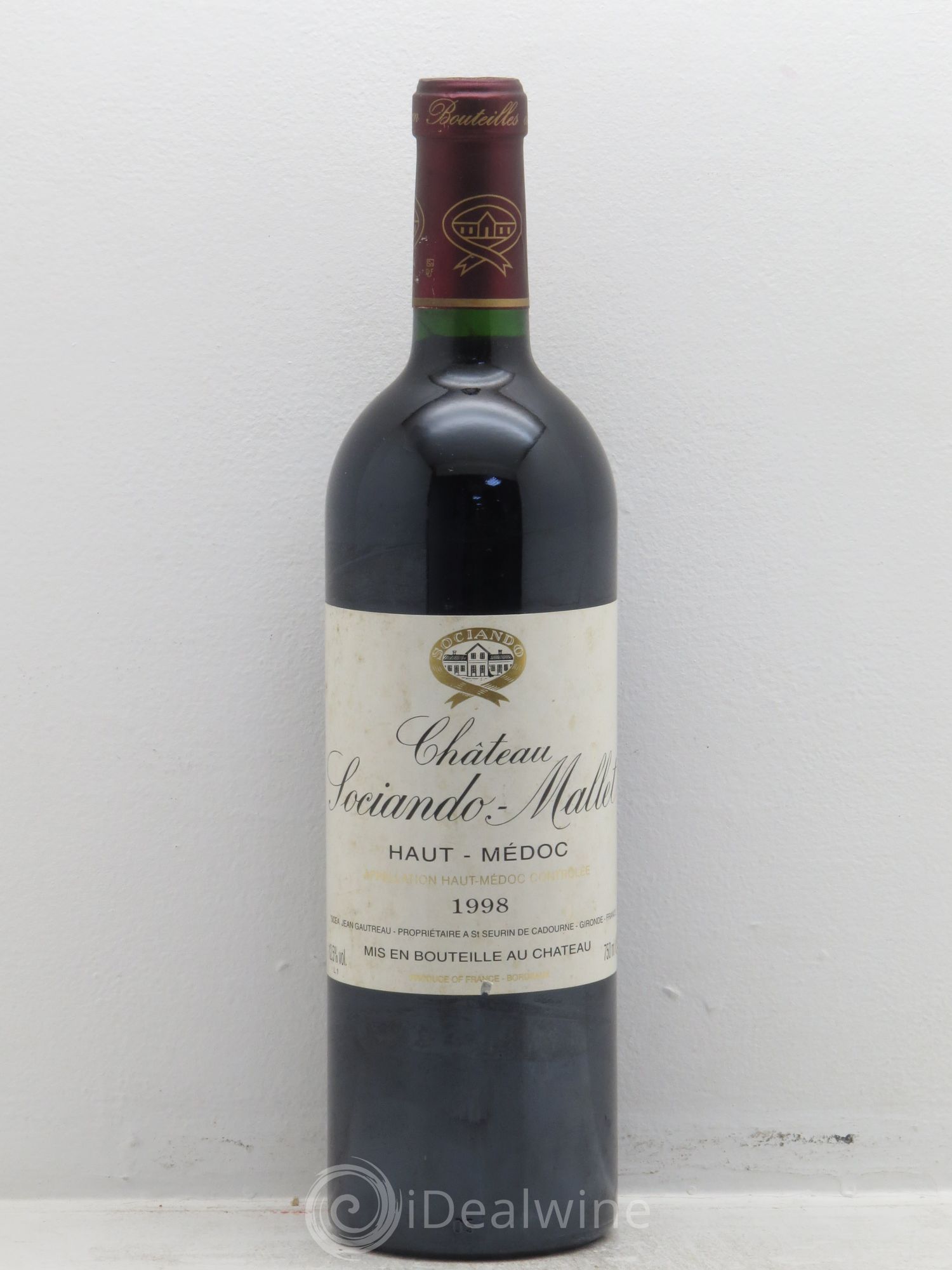 Château Sociando Mallet 1998 - Lot de 1 bouteille - 0