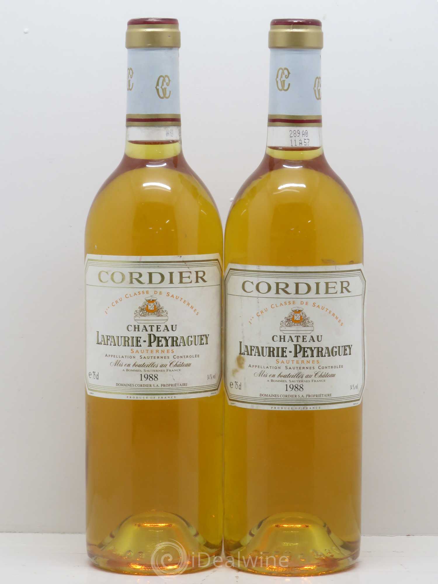 Château Lafaurie-Peyraguey 1er Grand Cru Classé 1988 - Lotto di 2 bottiglie - 0