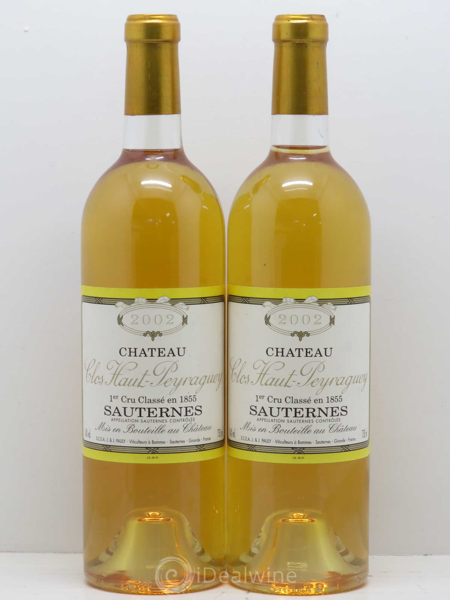 Clos Haut-Peyraguey 1er Grand Cru Classé 2002 - Lotto di 2 bottiglie - 0