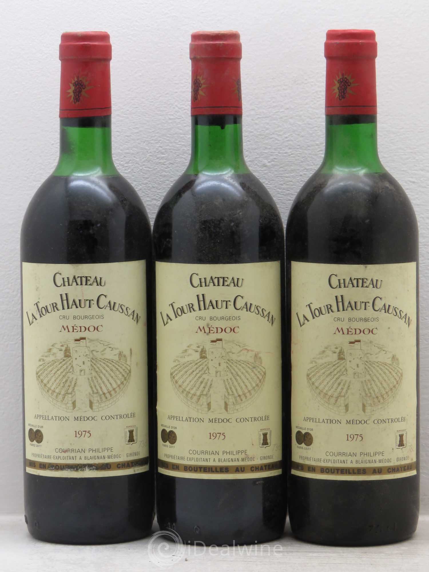 Château Tour Haut-Caussan Cru Bourgeois 1975 - Lot de 3 bouteilles - 0