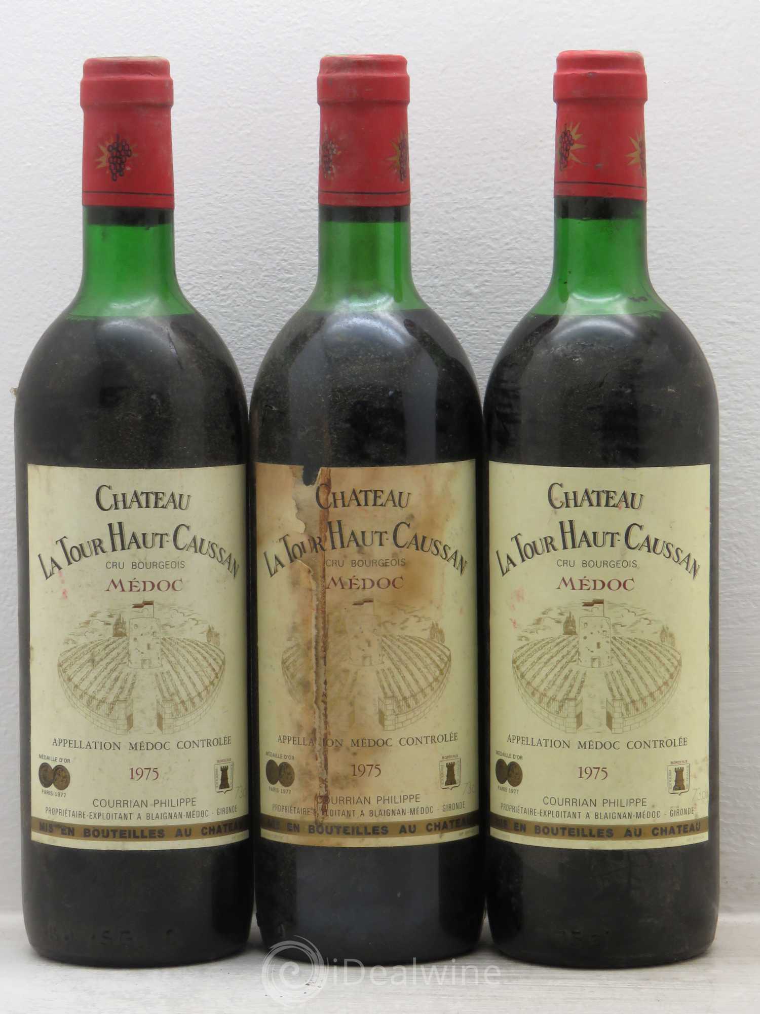 Château Tour Haut-Caussan Cru Bourgeois 1975 - Lot de 3 bouteilles - 0