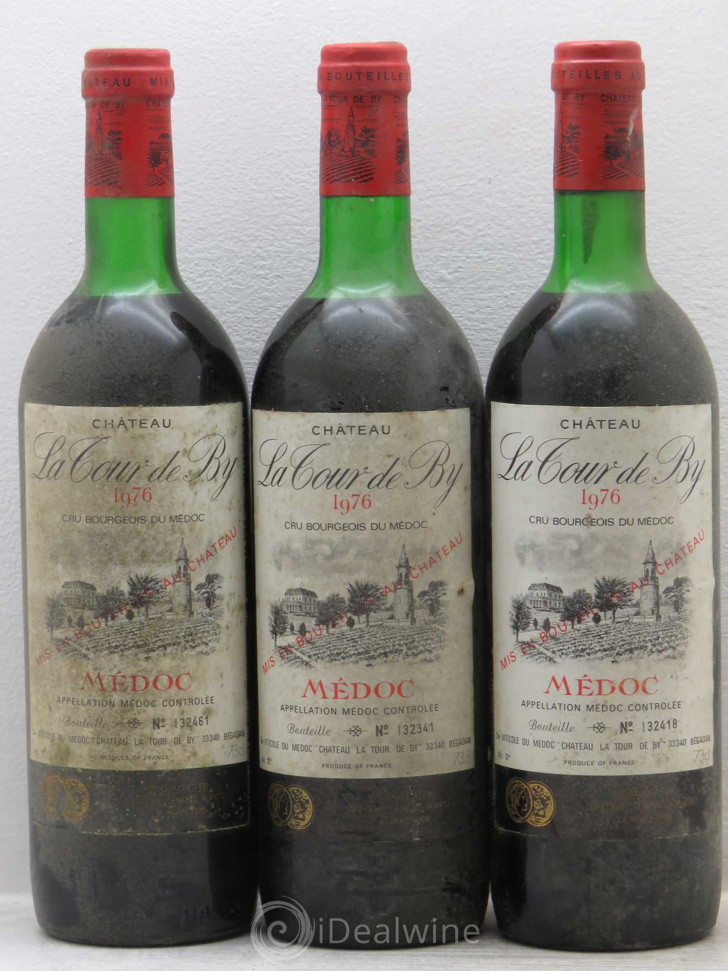 Château La Tour de By Cru Bourgeois 1976 - Lot de 3 bouteilles - 0