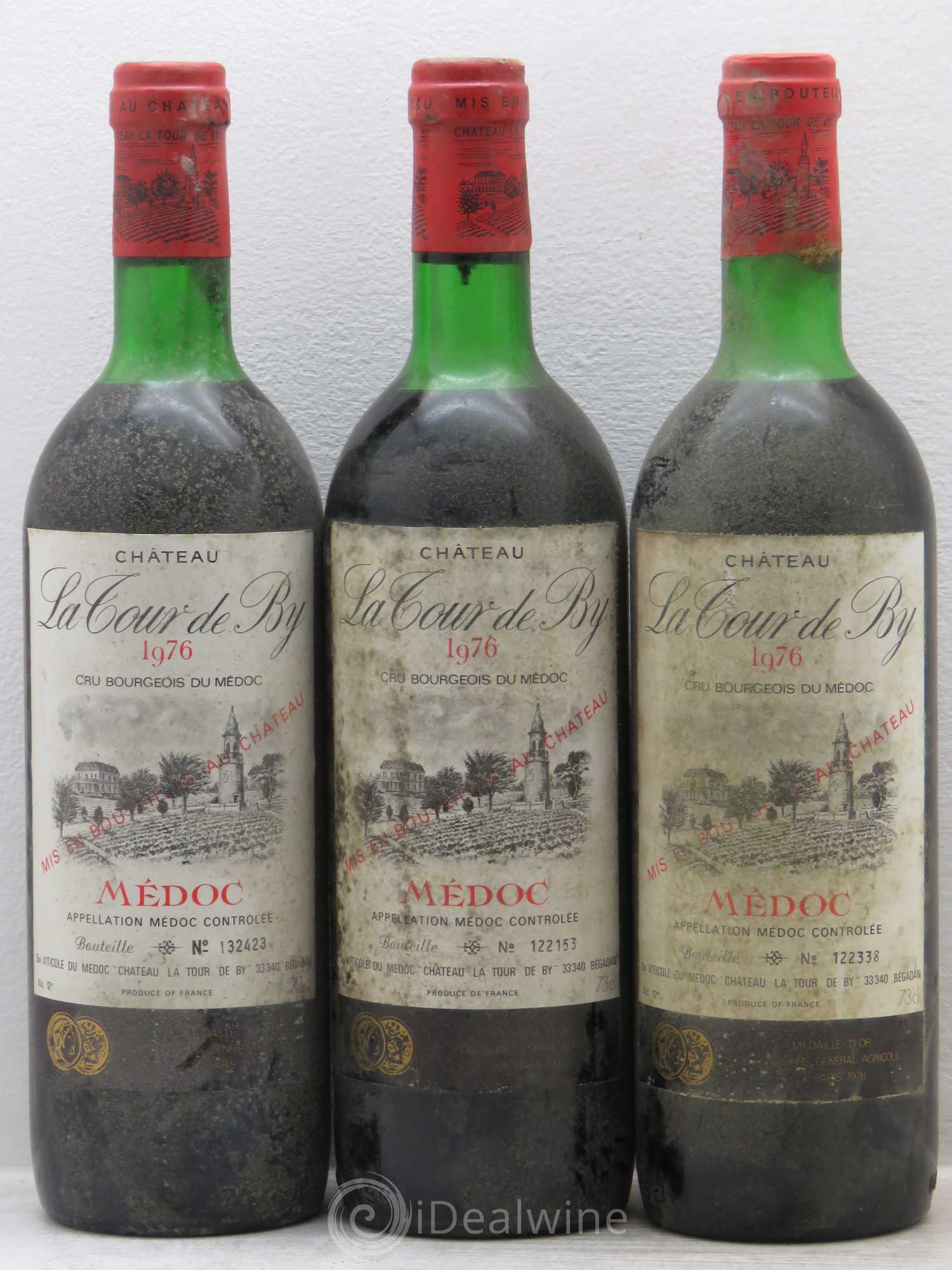 Château La Tour de By Cru Bourgeois 1976 - Lot de 3 bouteilles - 0