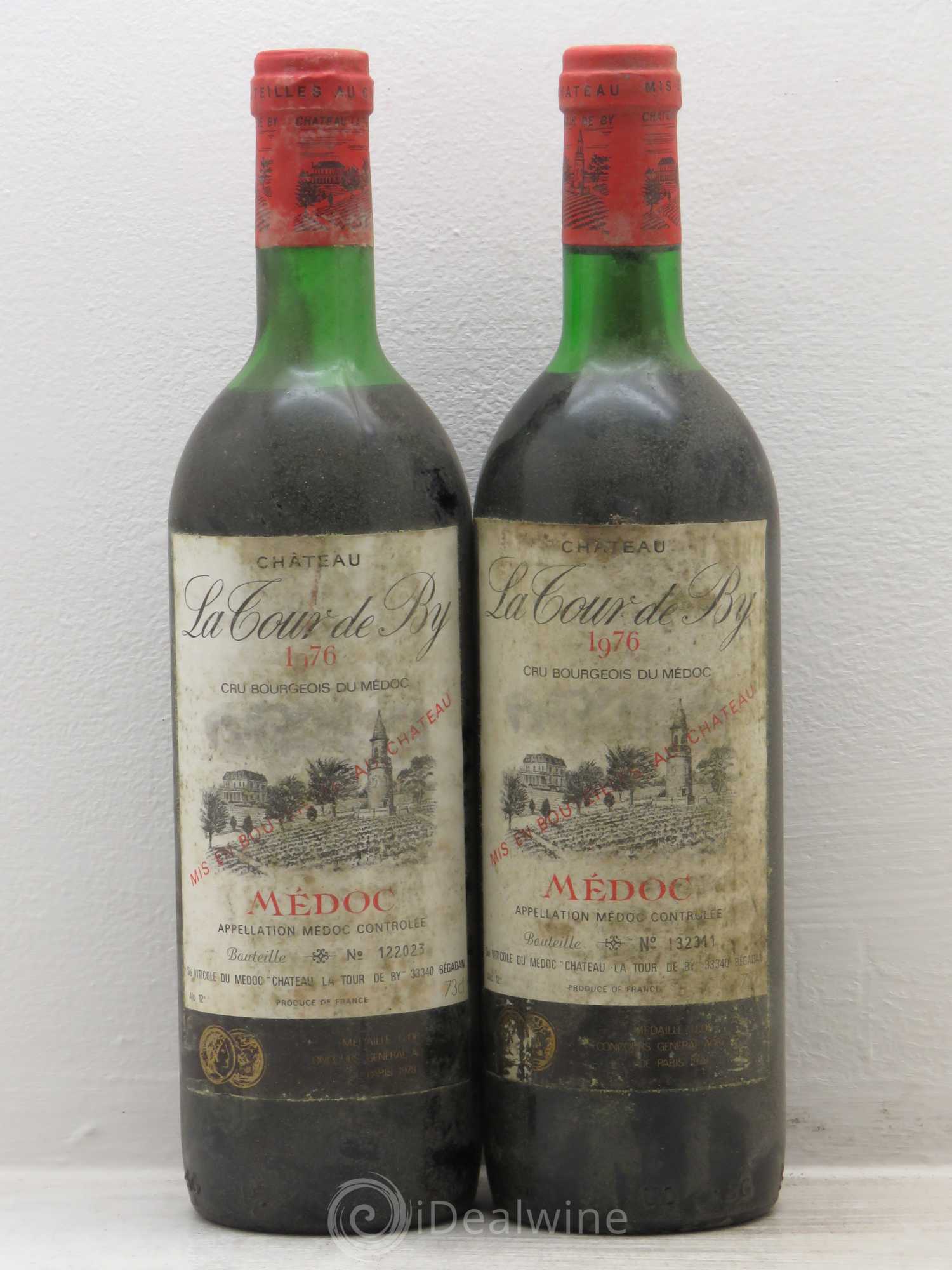 Château La Tour de By Cru Bourgeois 1976 - Lot de 2 bouteilles - 0