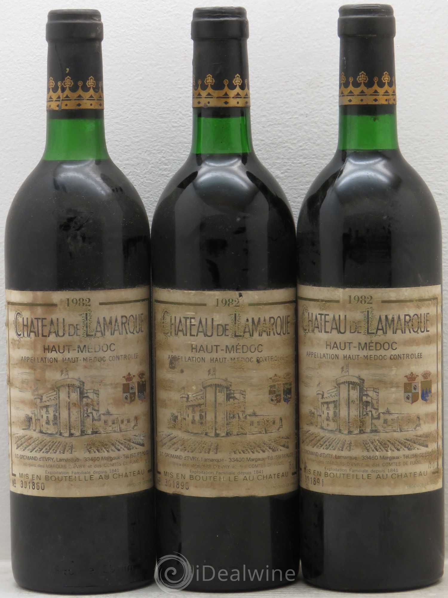 Château de Lamarque Cru Bourgeois 1982 - Lot de 3 bouteilles - 0