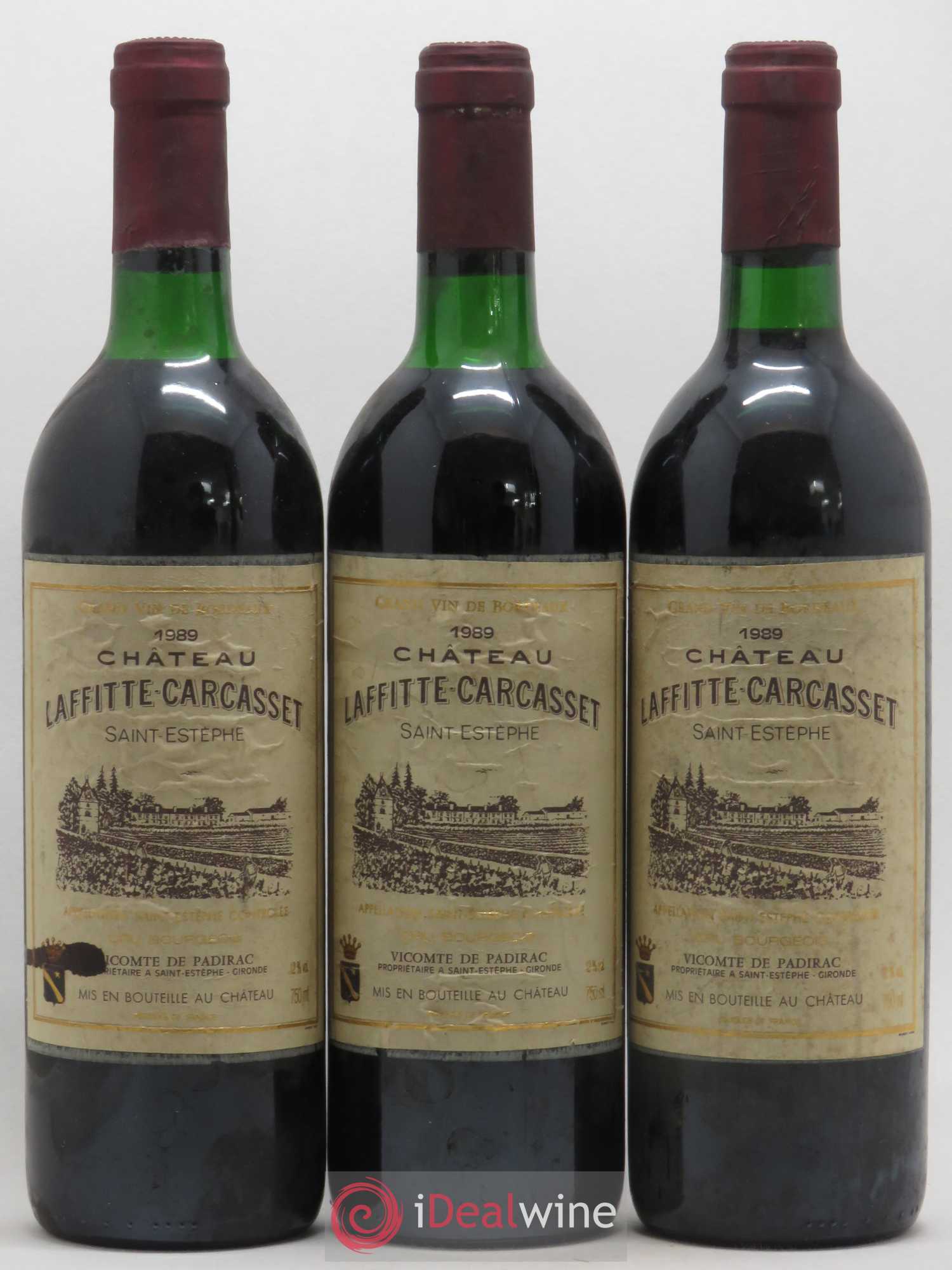 Château Laffitte Carcasset Cru Bourgeois (sans prix de réserve) 1989 - Lot de 6 bouteilles - 1
