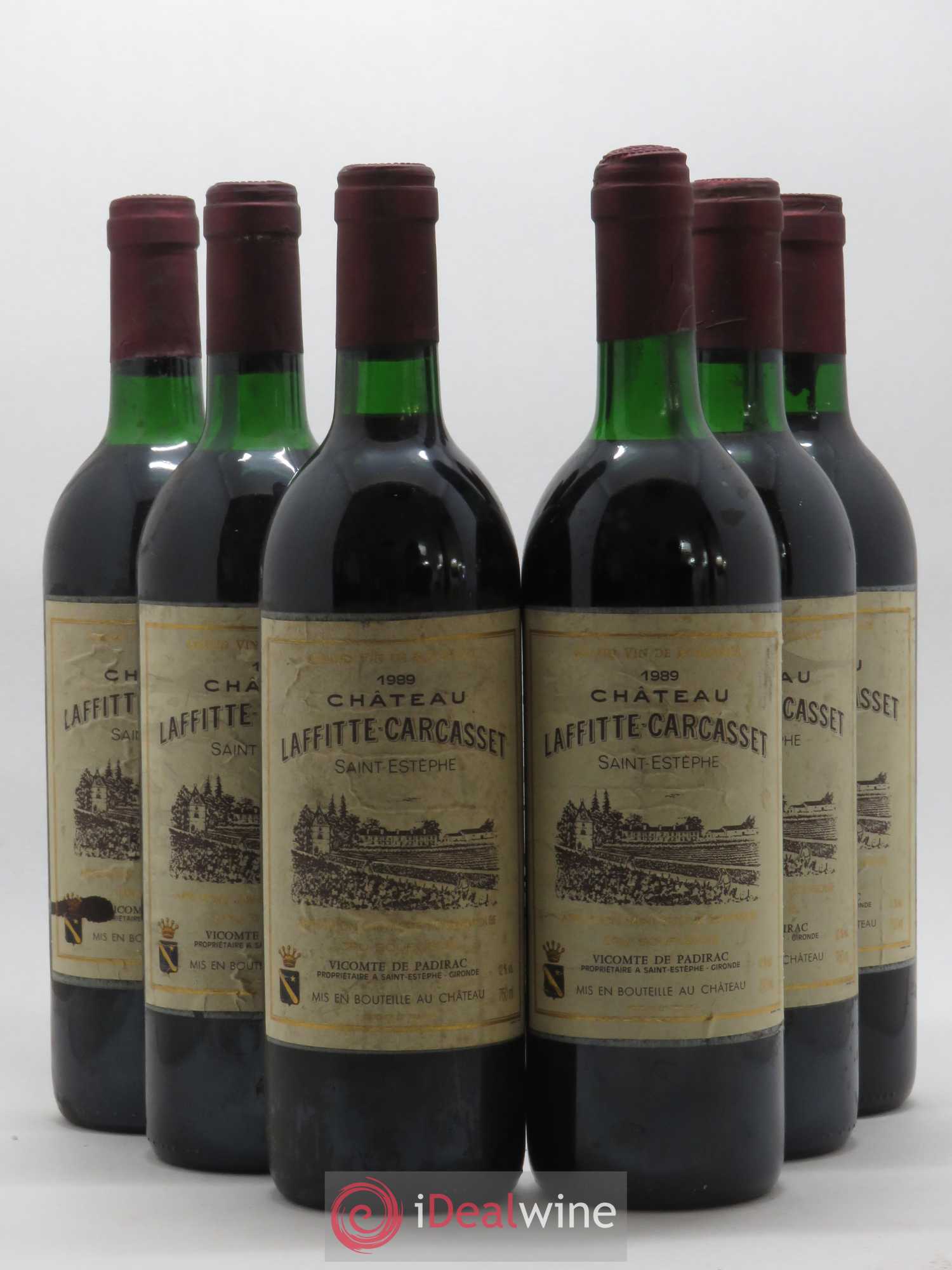 Château Laffitte Carcasset Cru Bourgeois (sans prix de réserve) 1989 - Lot de 6 bouteilles - 0