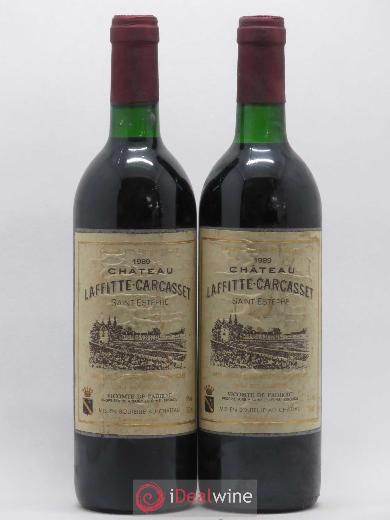 Château Laffitte Carcasset Cru Bourgeois 1989 - Lot de 2 bouteilles - 0