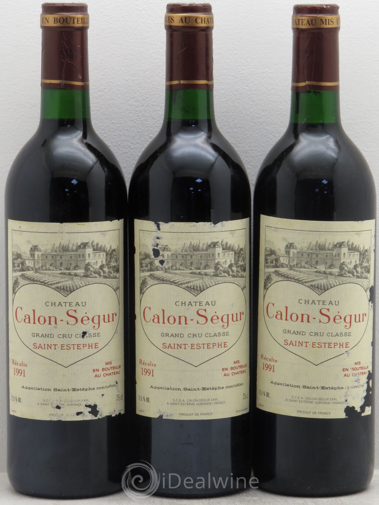 Château Calon Ségur 3ème Grand Cru Classé 1991 - Lot de 3 bouteilles - 0