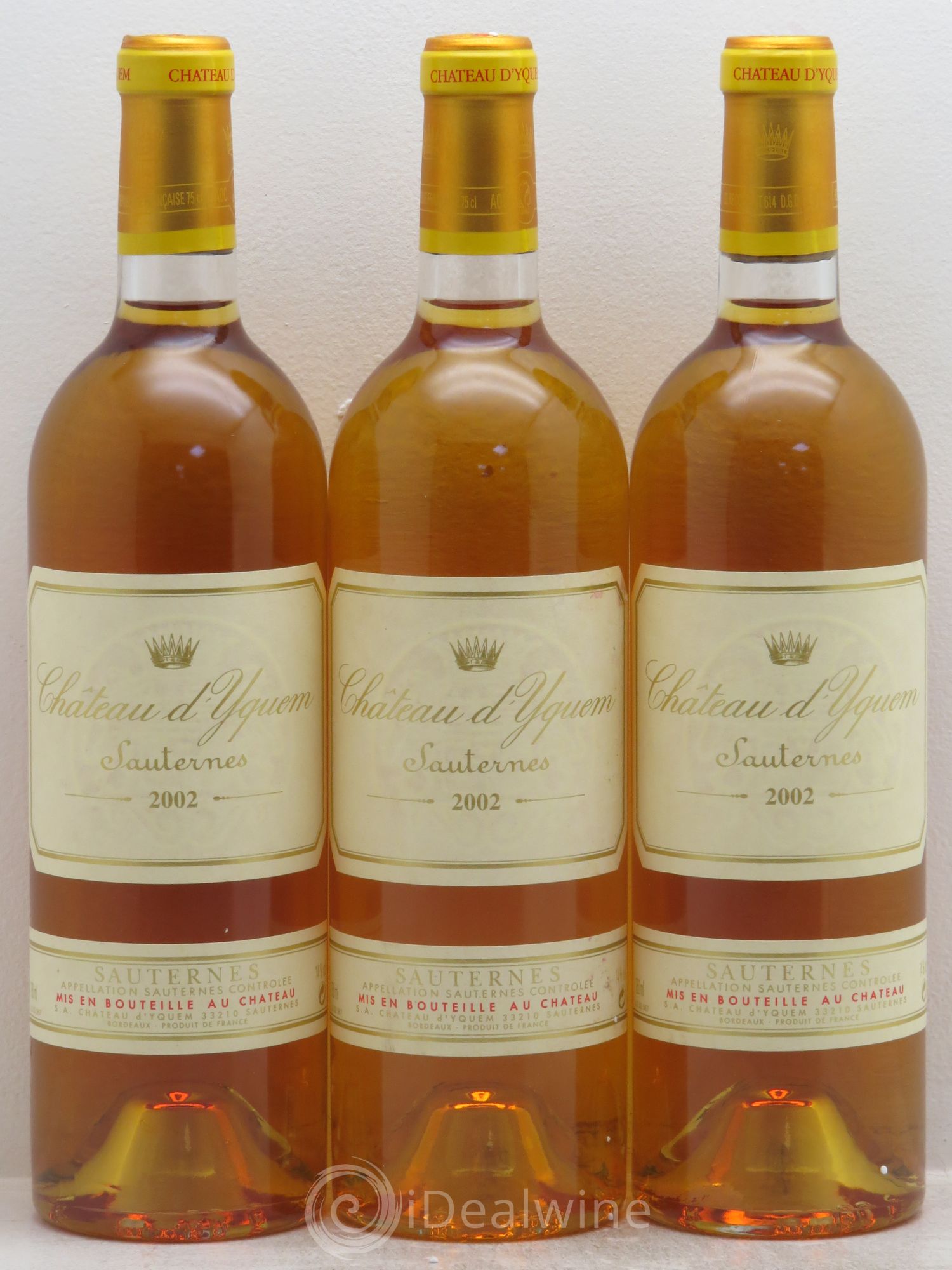 Château d' Yquem 1er Cru Classé Supérieur 2002 - Lotto di 3 bottiglie - 0