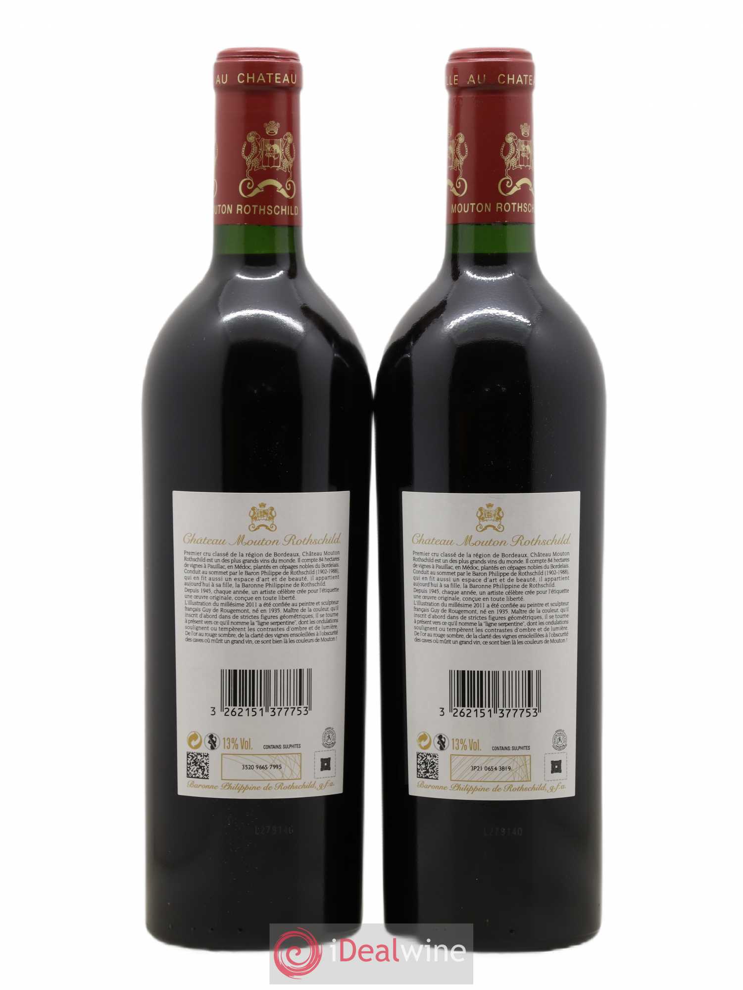 Château Mouton Rothschild 1er Grand Cru Classé 2011 - Lot de 2 bouteilles - 1