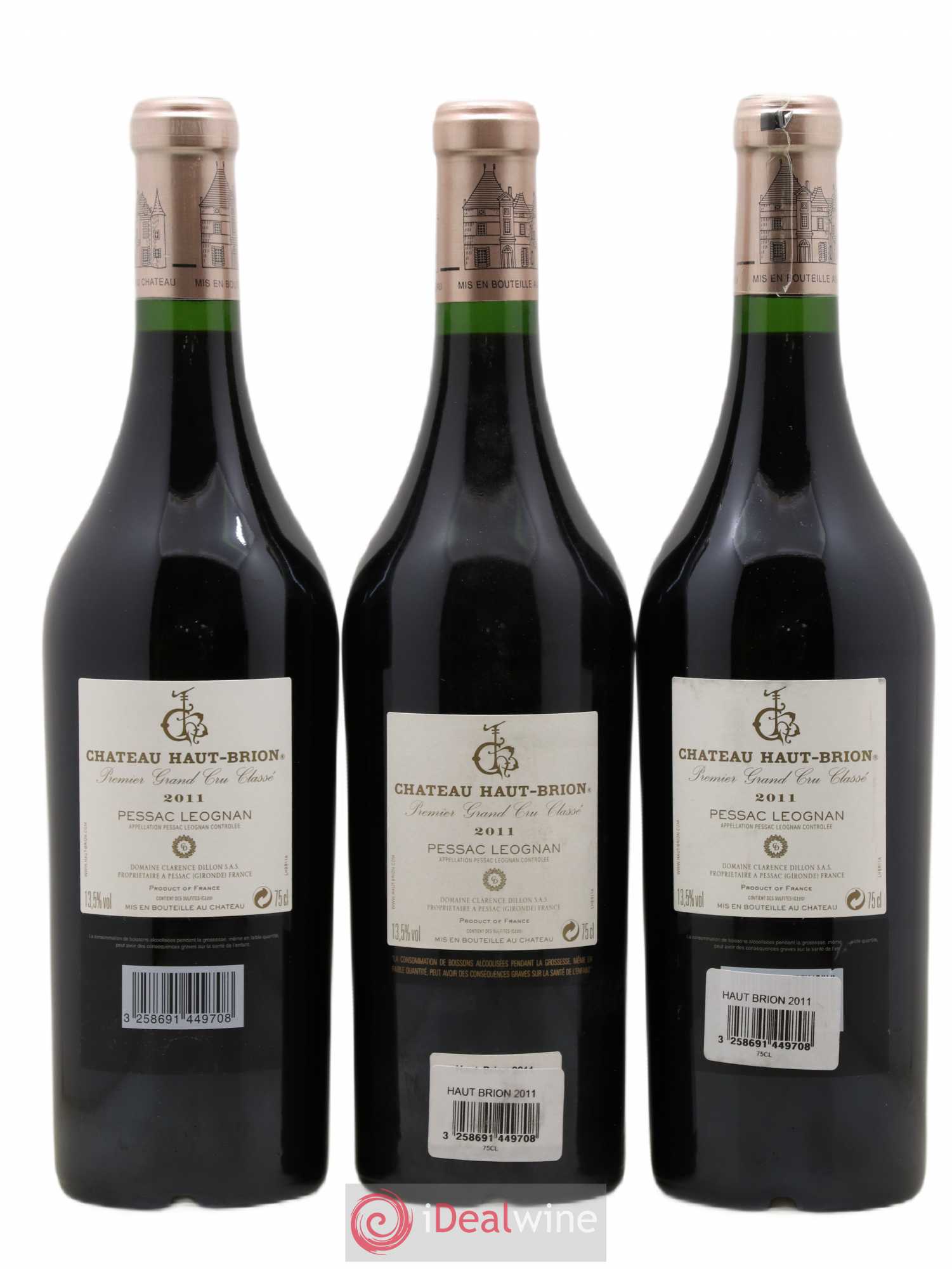 Château Haut Brion 1er Grand Cru Classé 2011 - Lot de 3 bouteilles - 1