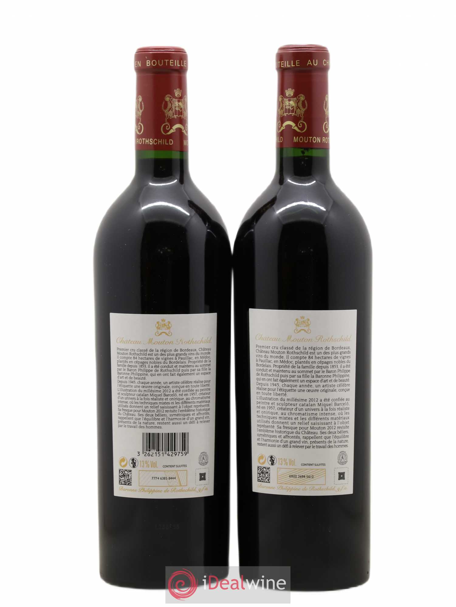 Château Mouton Rothschild 1er Grand Cru Classé 2012 - Lot de 2 bouteilles - 1