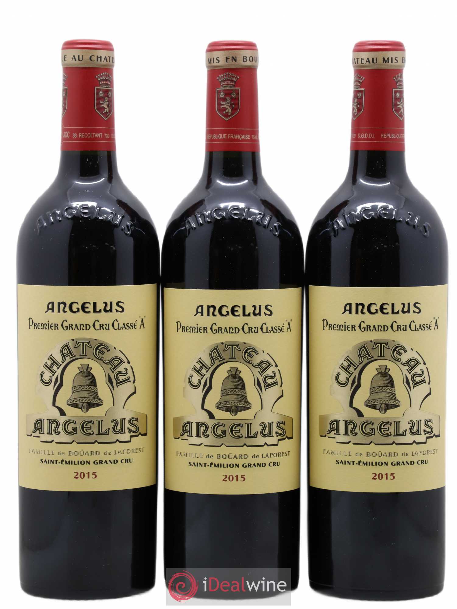 Château Angélus 1er Grand Cru Classé A 2015 - Lot de 3 bouteilles - 0