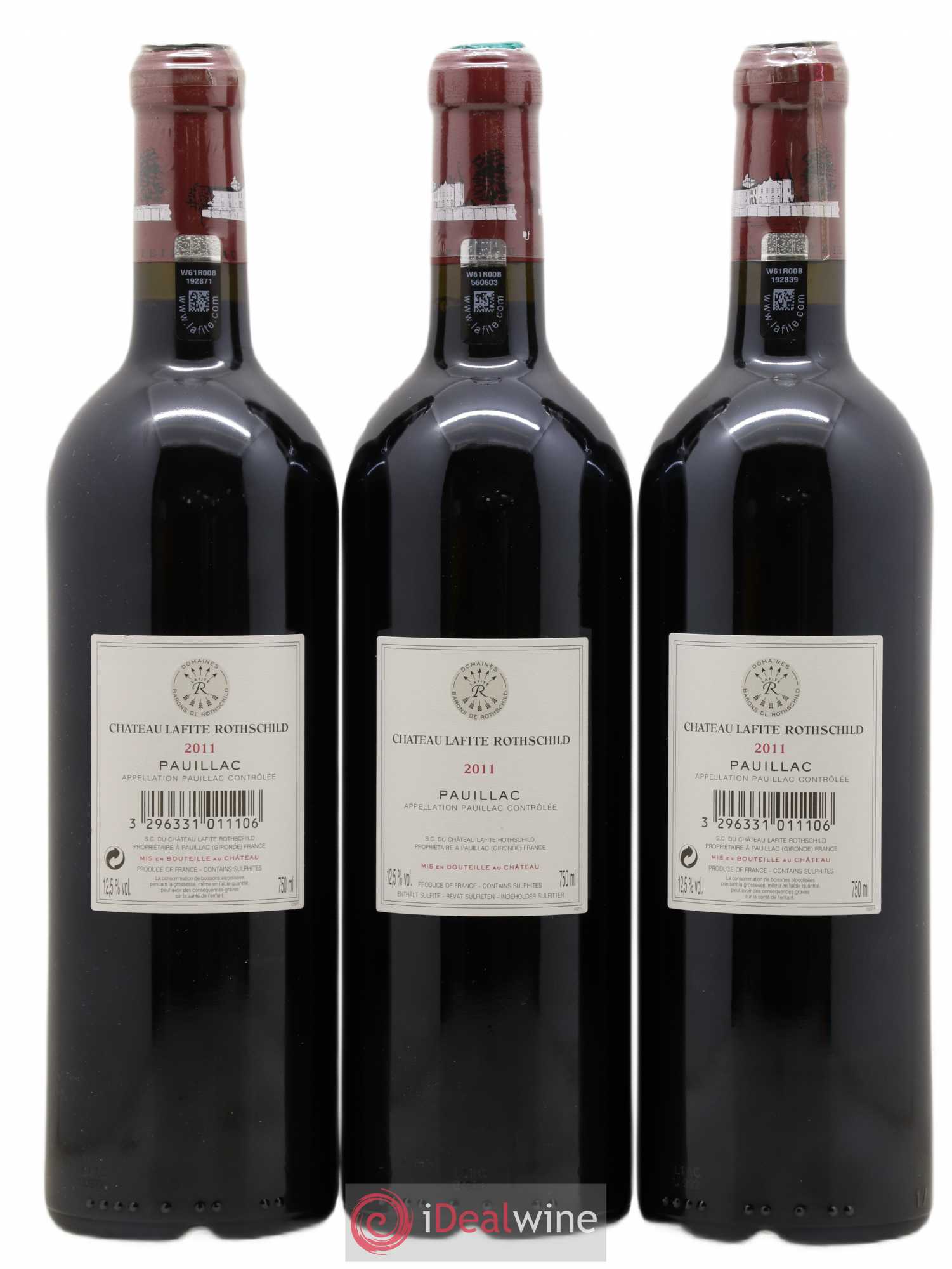 Château Lafite Rothschild 1er Grand Cru Classé 2011 - Lot de 3 bouteilles - 1