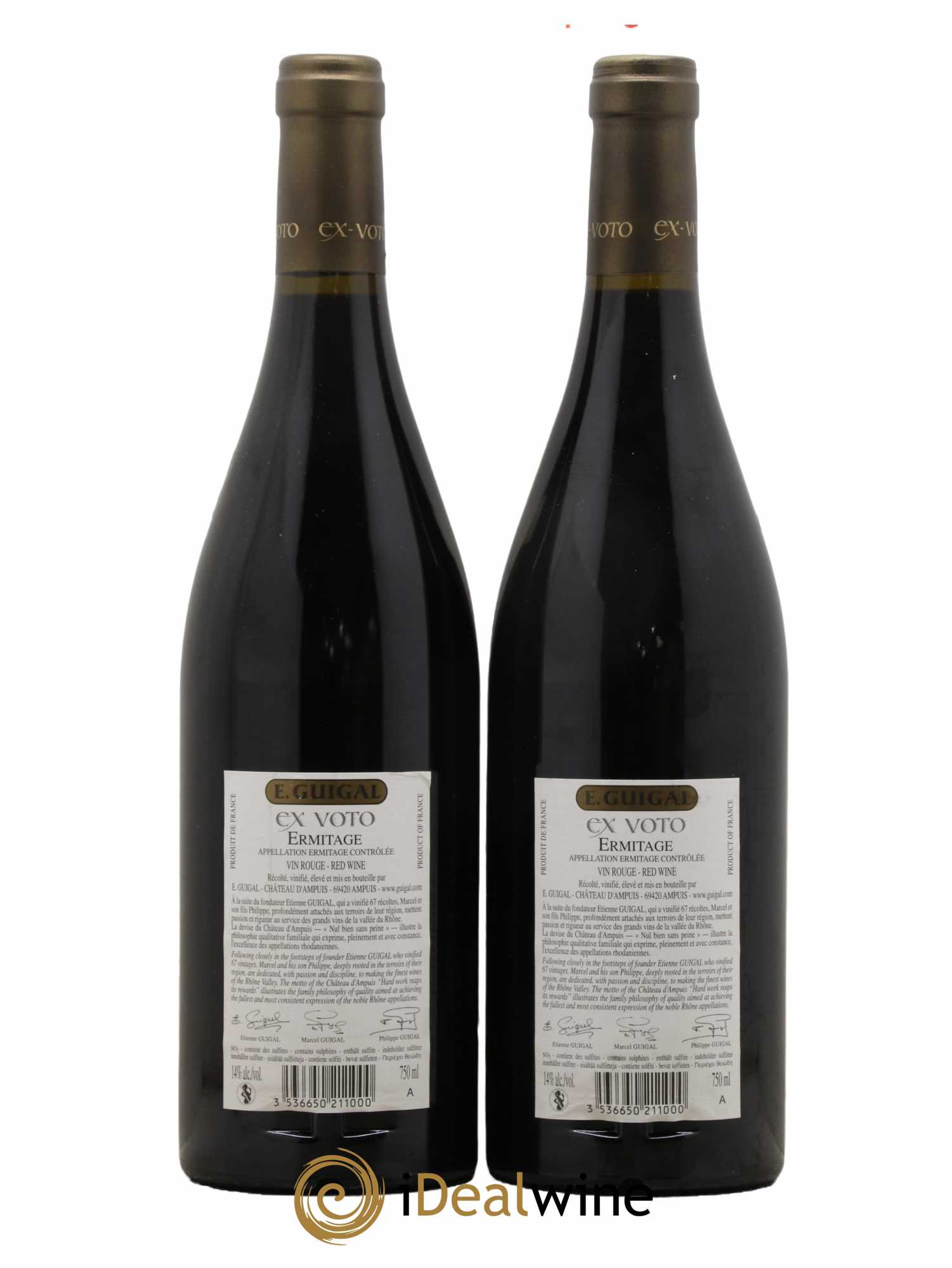 Ermitage Ex Voto Guigal 2012 - Lot de 2 bouteilles - 1