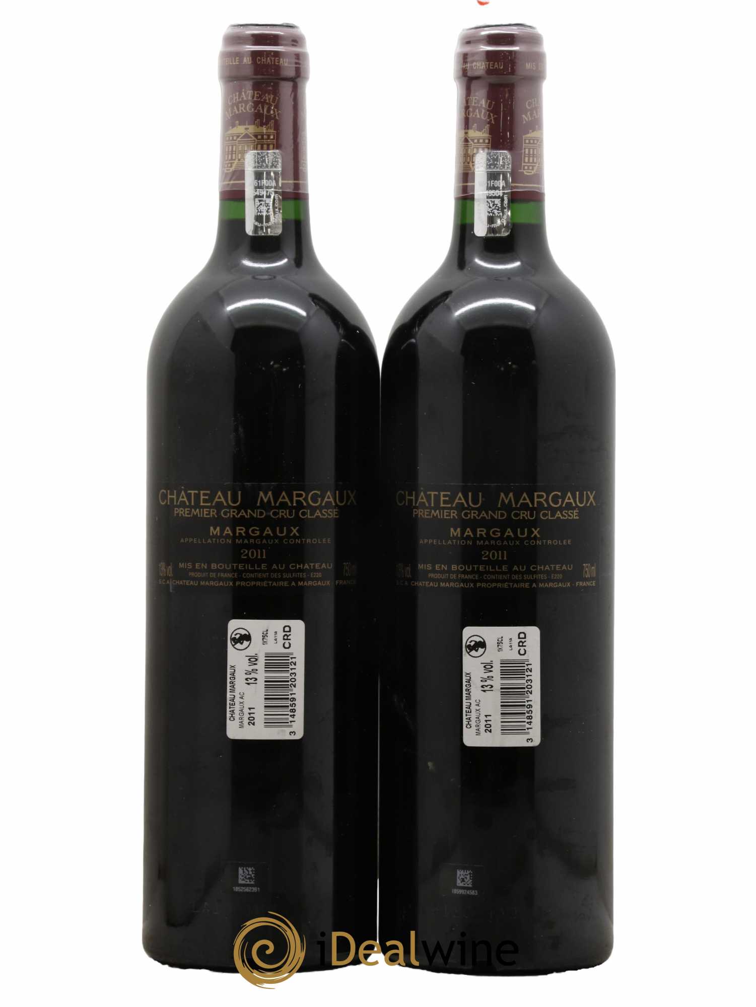 Château Margaux 1er Grand Cru Classé 2011 - Lot de 2 bouteilles - 1
