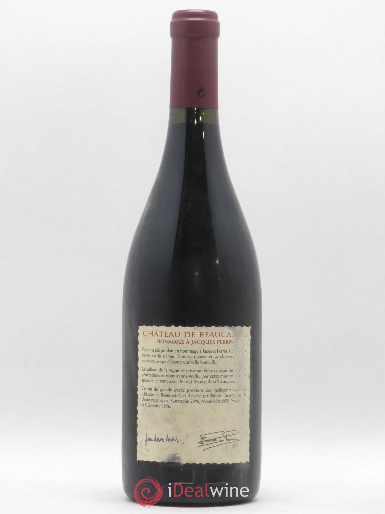Châteauneuf-du-Pape Château de Beaucastel Hommage à Jacques Perrin Famille Perrin 2001 - Lot de 1 bouteille - 1