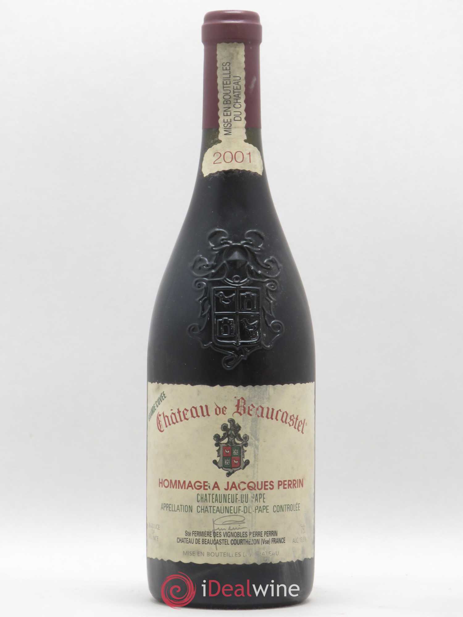 Châteauneuf-du-Pape Château de Beaucastel Hommage à Jacques Perrin Famille Perrin 2001 - Lot de 1 bouteille - 0