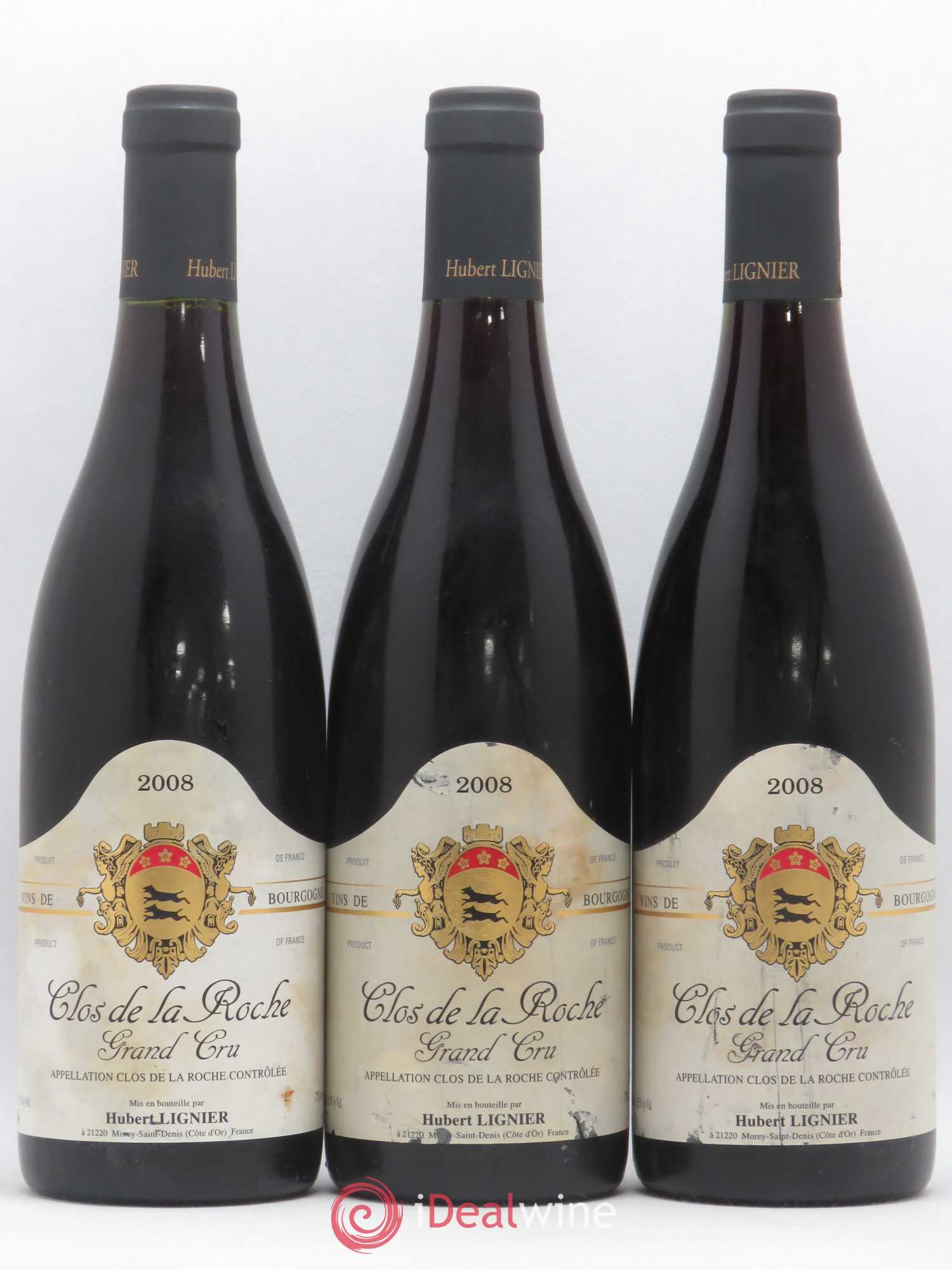 Clos de la Roche Grand Cru Hubert Lignier (Domaine) 2008 - Lot de 3 bouteilles - 0
