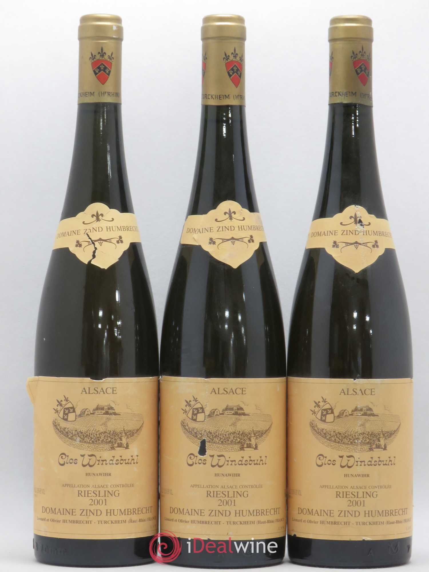 Alsace Riesling Clos Windsbuhl Zind-Humbrecht (Domaine) 2001 - Lot de 3 bouteilles - 0