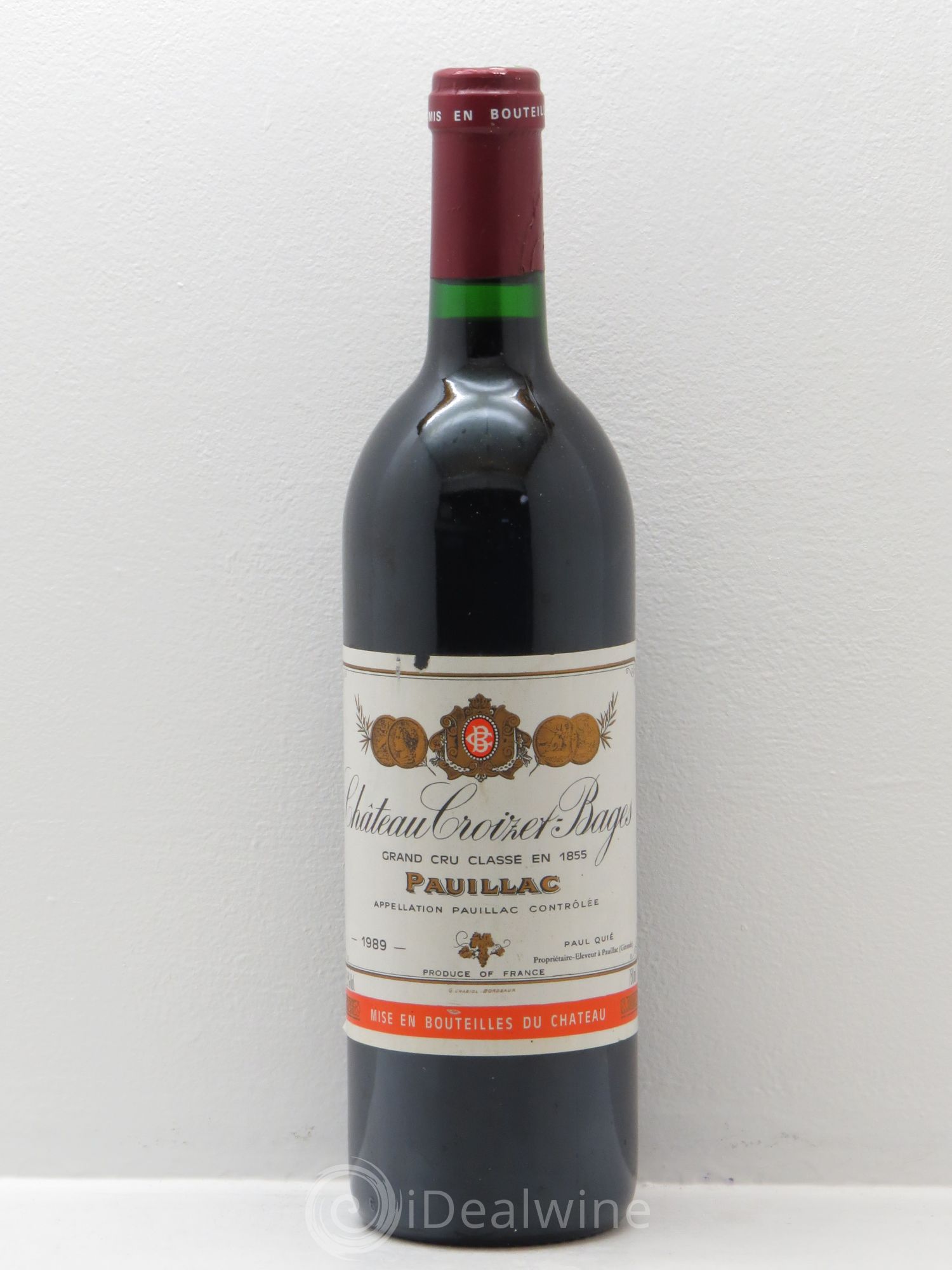 Château Croizet Bages 5ème Grand Cru Classé 1989 - Lot de 1 bouteille - 0