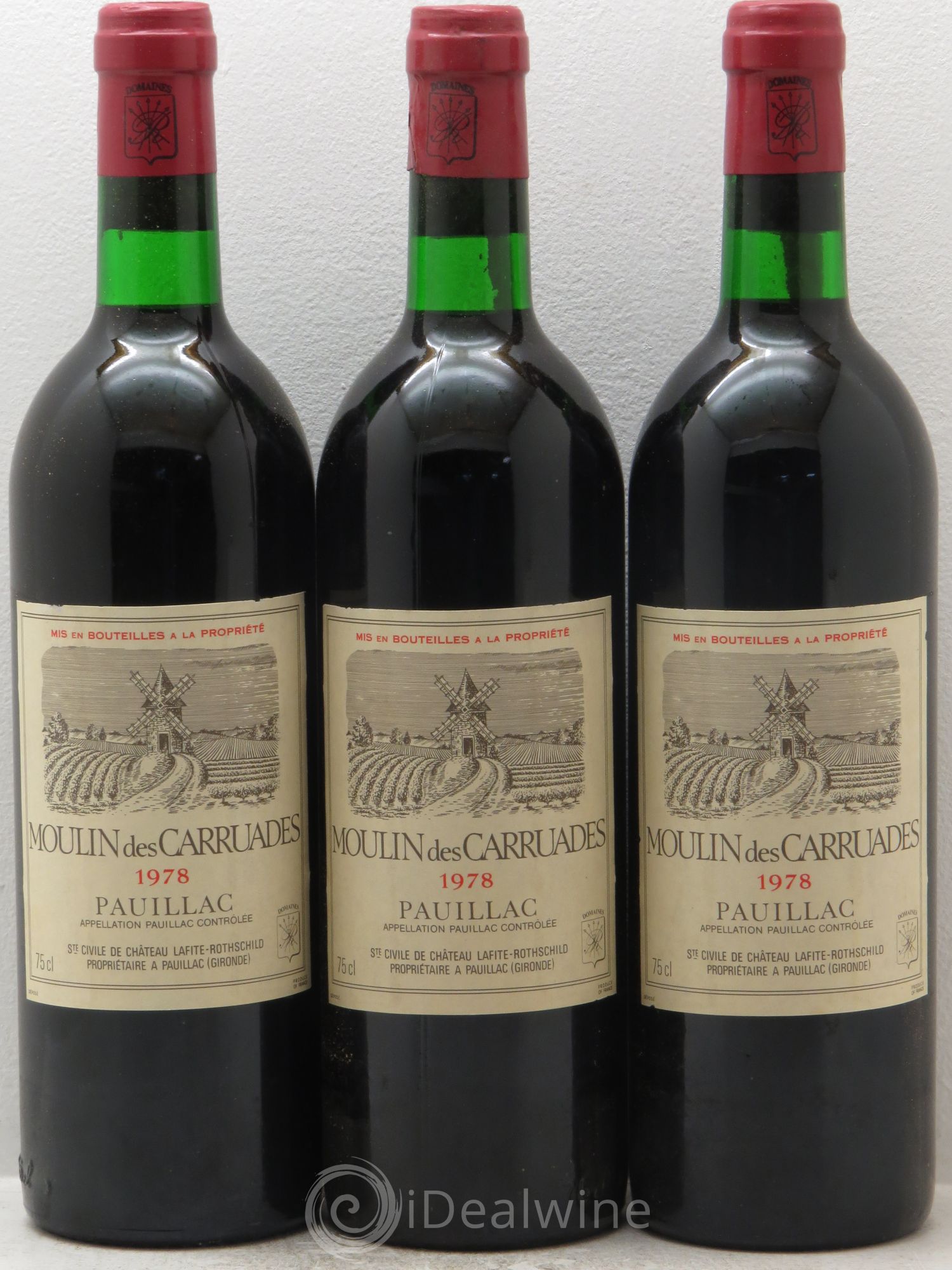 Moulin des Carruades Second Vin 1978 - Lot de 3 bouteilles - 0