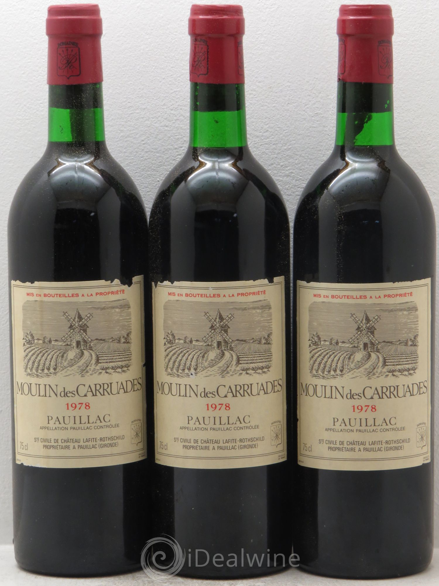 Moulin des Carruades Second Vin 1978 - Lot de 3 bouteilles - 0