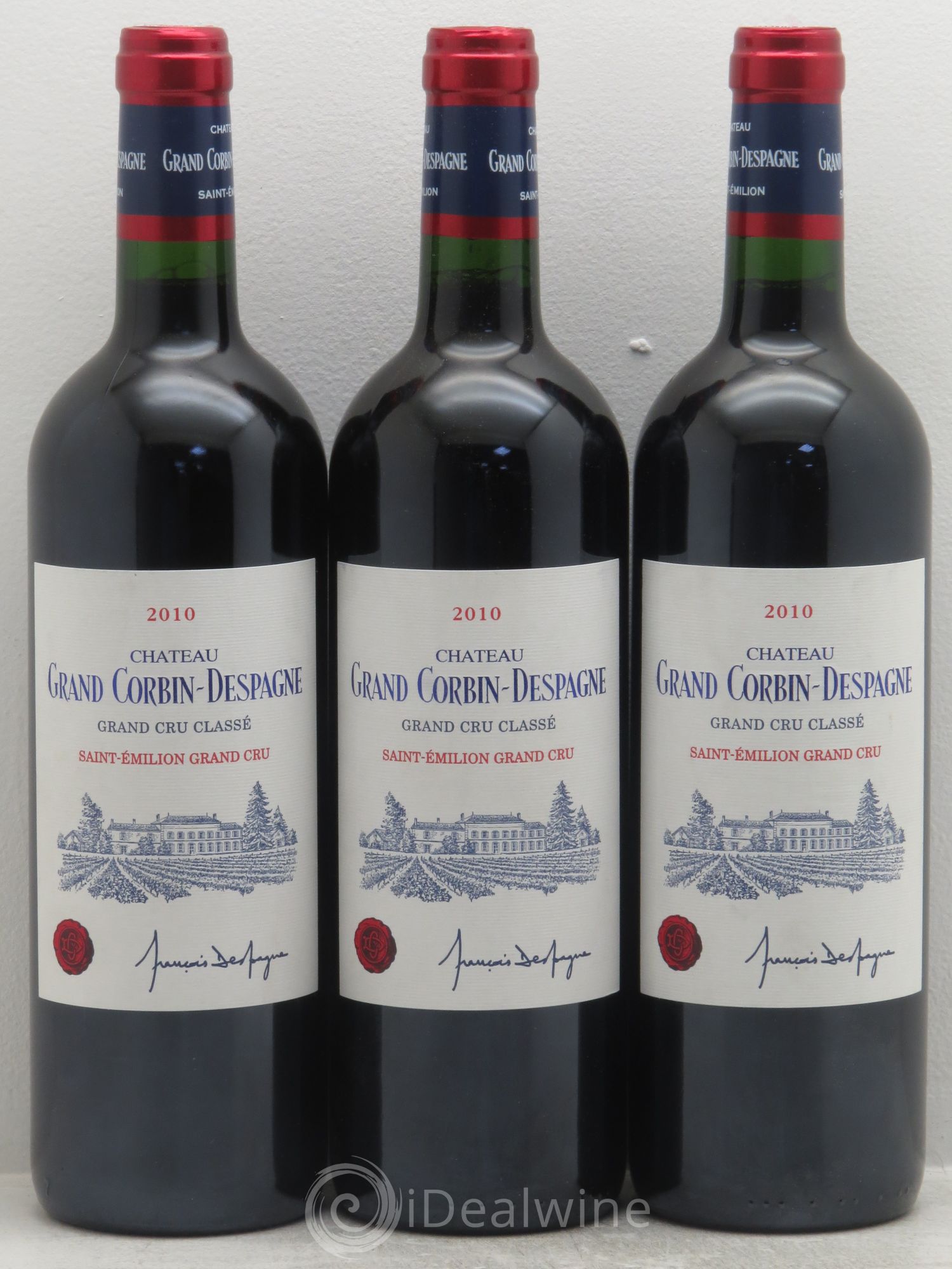 Château Grand Corbin Despagne Grand Cru Classé 2010 - Lot de 3 bouteilles - 0