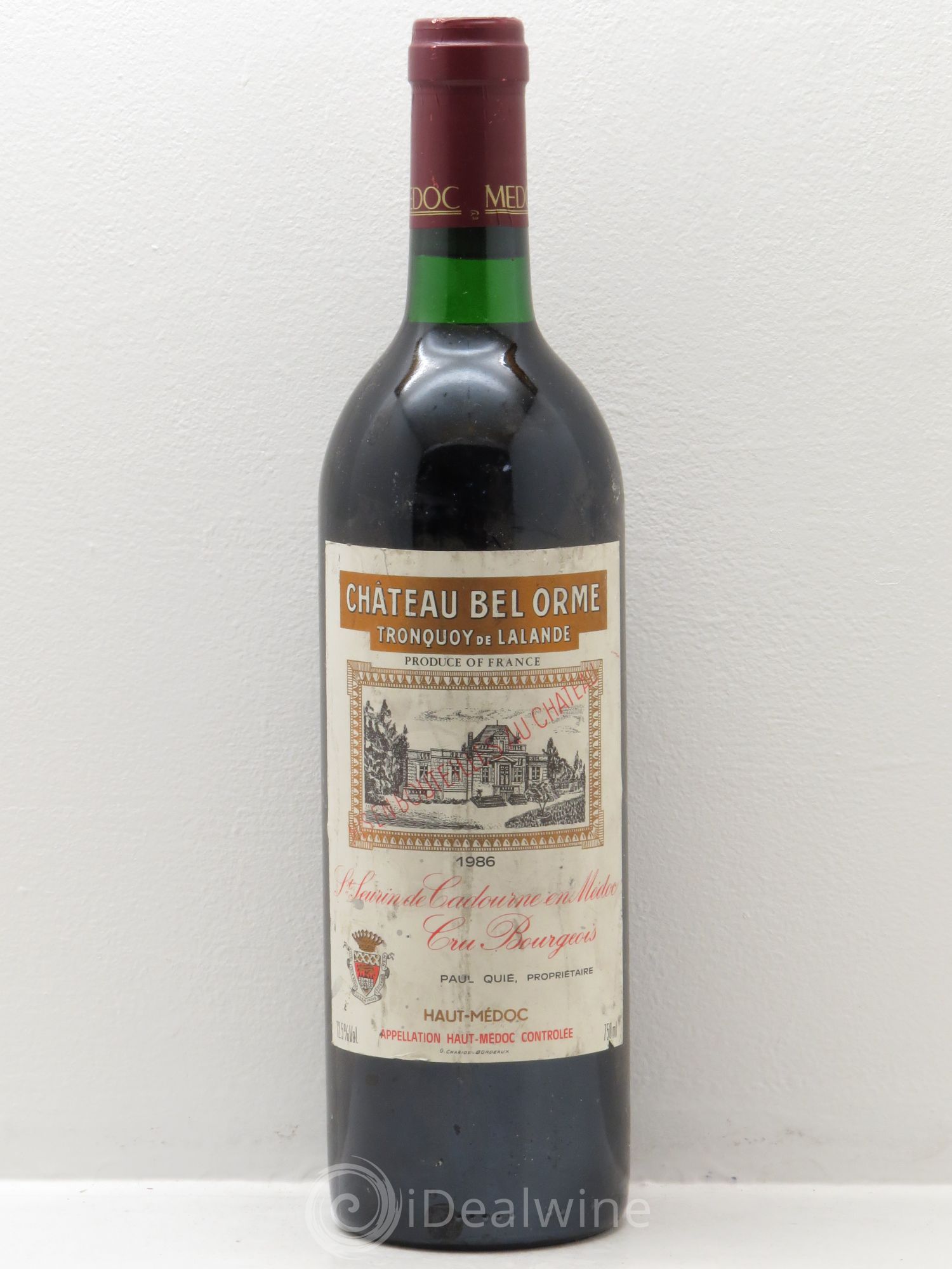 Château Bel Orme Tronquoy de Lalande Cru Bourgeois 1986 - Lot de 1 bouteille - 0