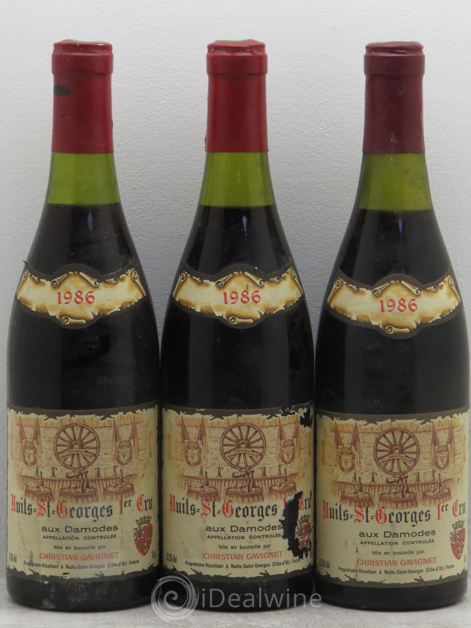 Nuits-Saint-Georges 1er Cru Christian Gavinet 1986 - Lot de 3 bouteilles - 0